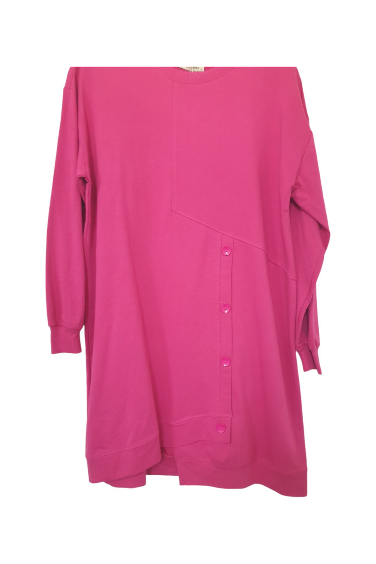 GGMM-Large Size Button Detail 2 Thread Compact Fabric Tunic 2