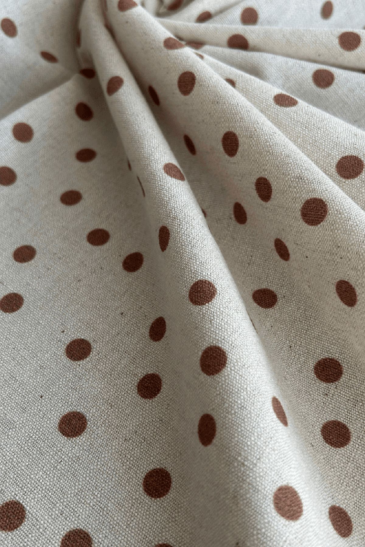 Doray Kumaş-Small Polka Dot Patterned Viscose Linen Fabric / Dry - 159 3