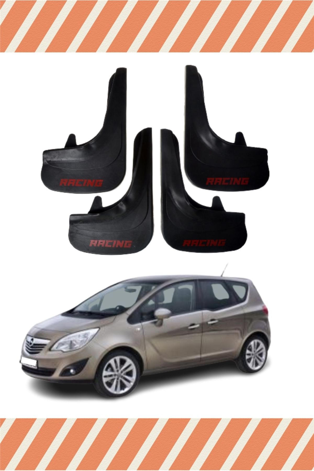 Alpax Opel Meriva Racing yazılı 4’lü tozluk çamurluk paçalık uyumlu set