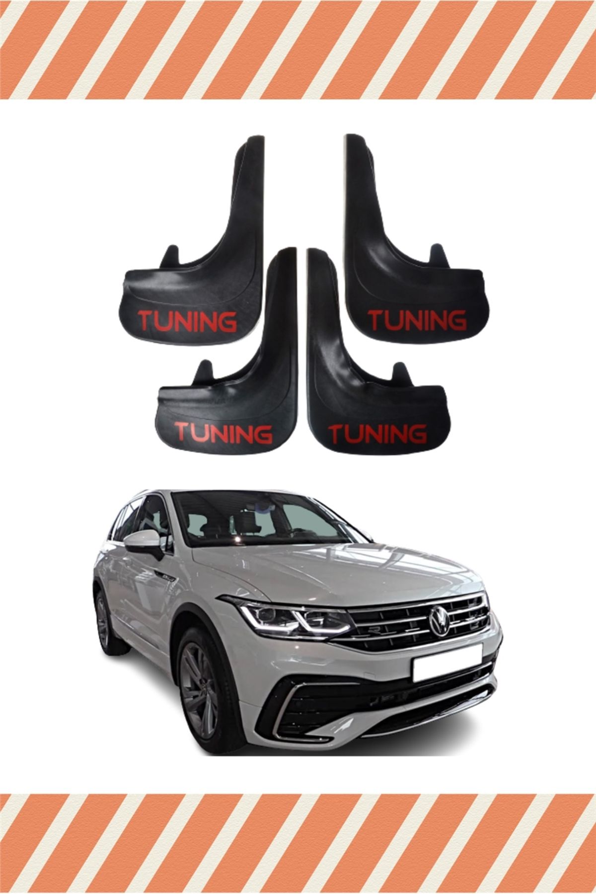 Alpax Volkswagen Tiguan tüm kasalar Tuning yazılı 4’lü tozluk çamurluk paçalık şık görünüm
