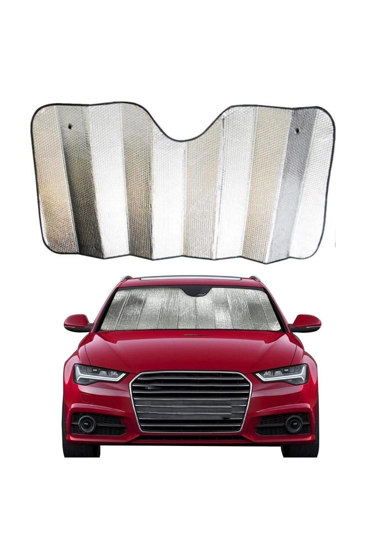 KutuluStore 120*55 Cm Ambalajlı Vantuzlu Araç Içi Ön Cam Perdesi Katlanabilir Güneşlik (5168)