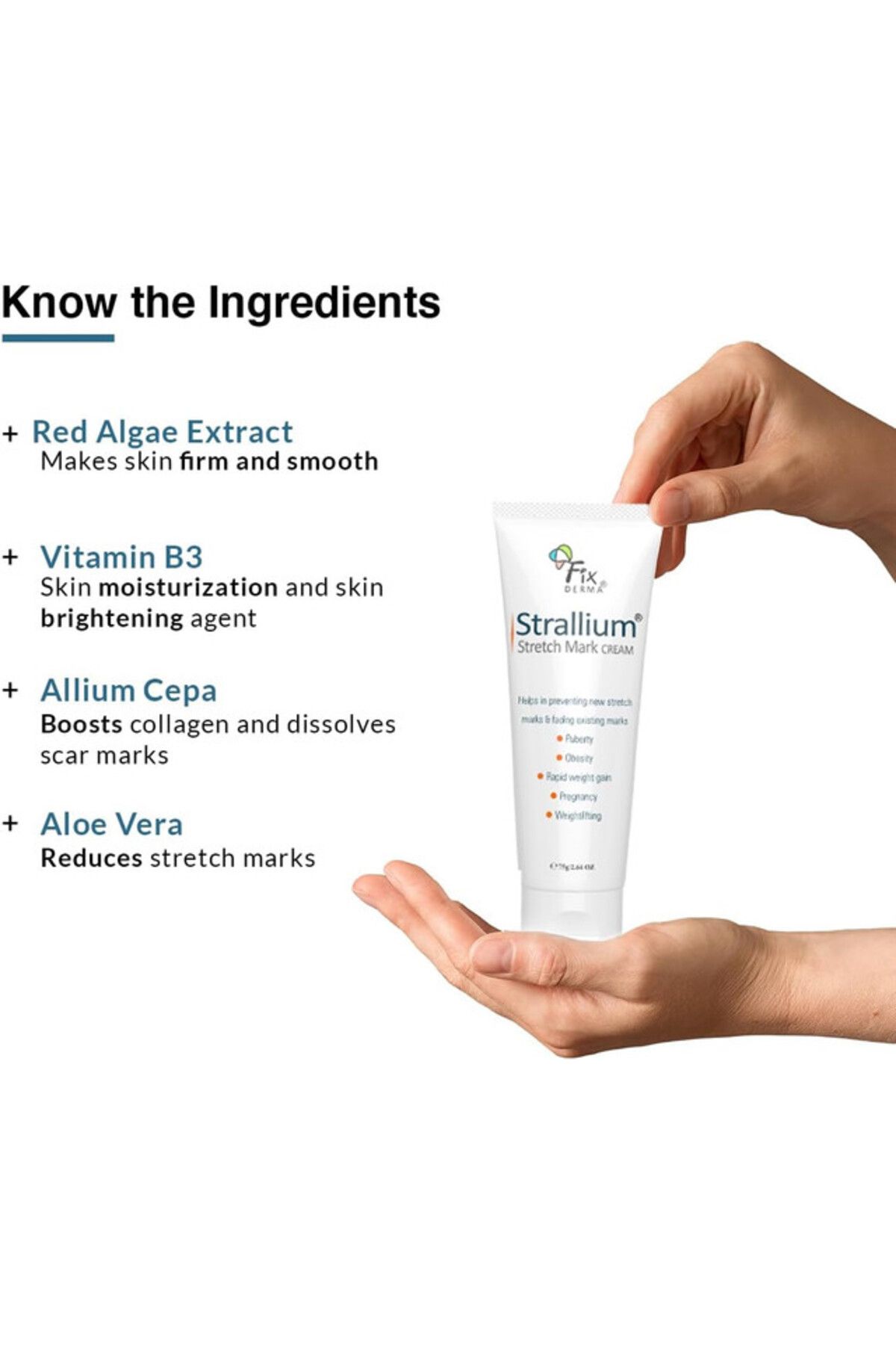 FixDerma-Strallium Stretch Mark Cream, Scar removal and Moisturizing Cream for all parts of body 6