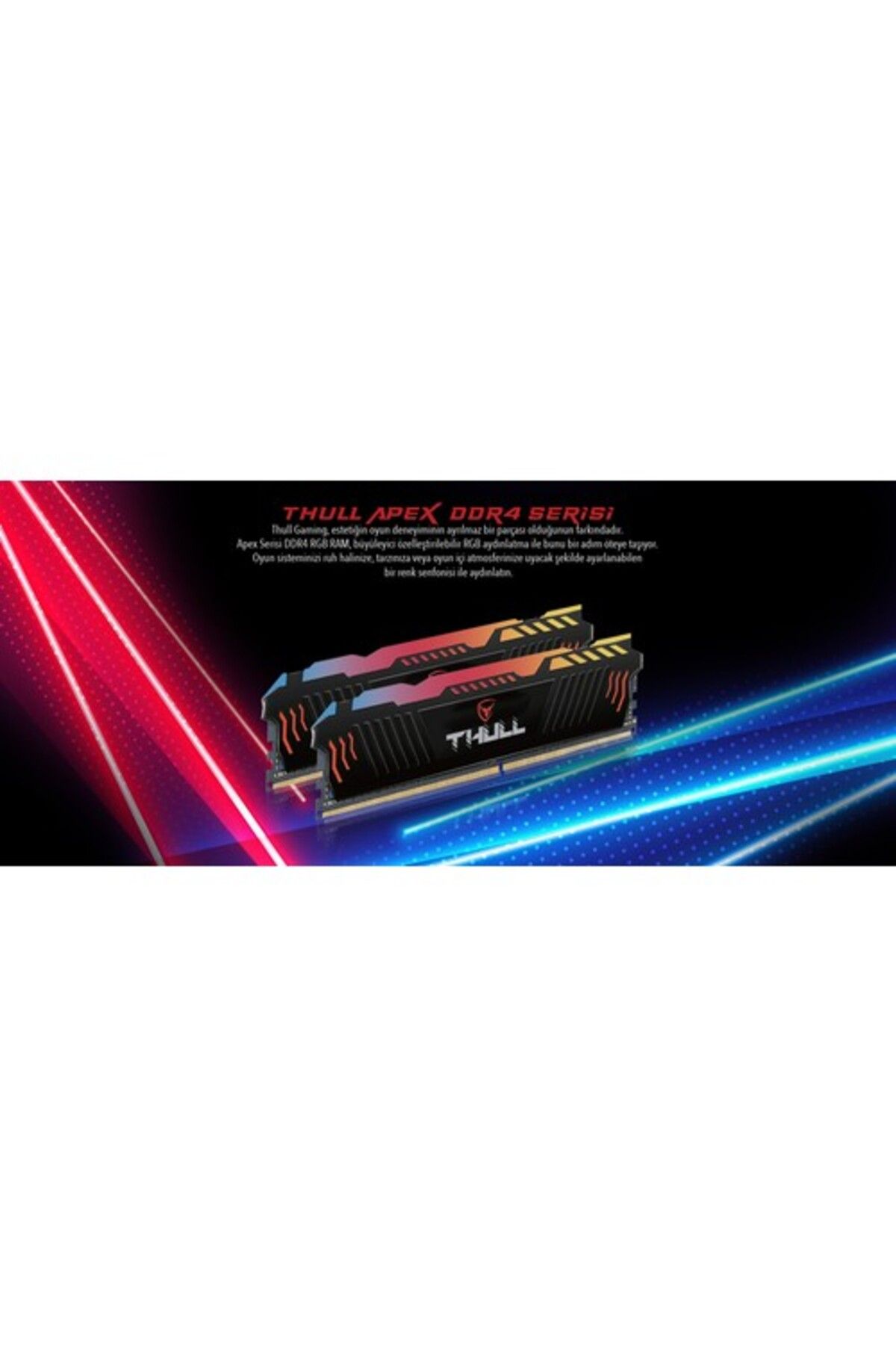 THULL-Apex 16 جيجابايت Kits (2X8GB) 3600 ميجا هرتز Cl19 1.35 فولت Rgb Heatsink Ddr4 Ram Thl-pcapx28800d4-16g-b 3