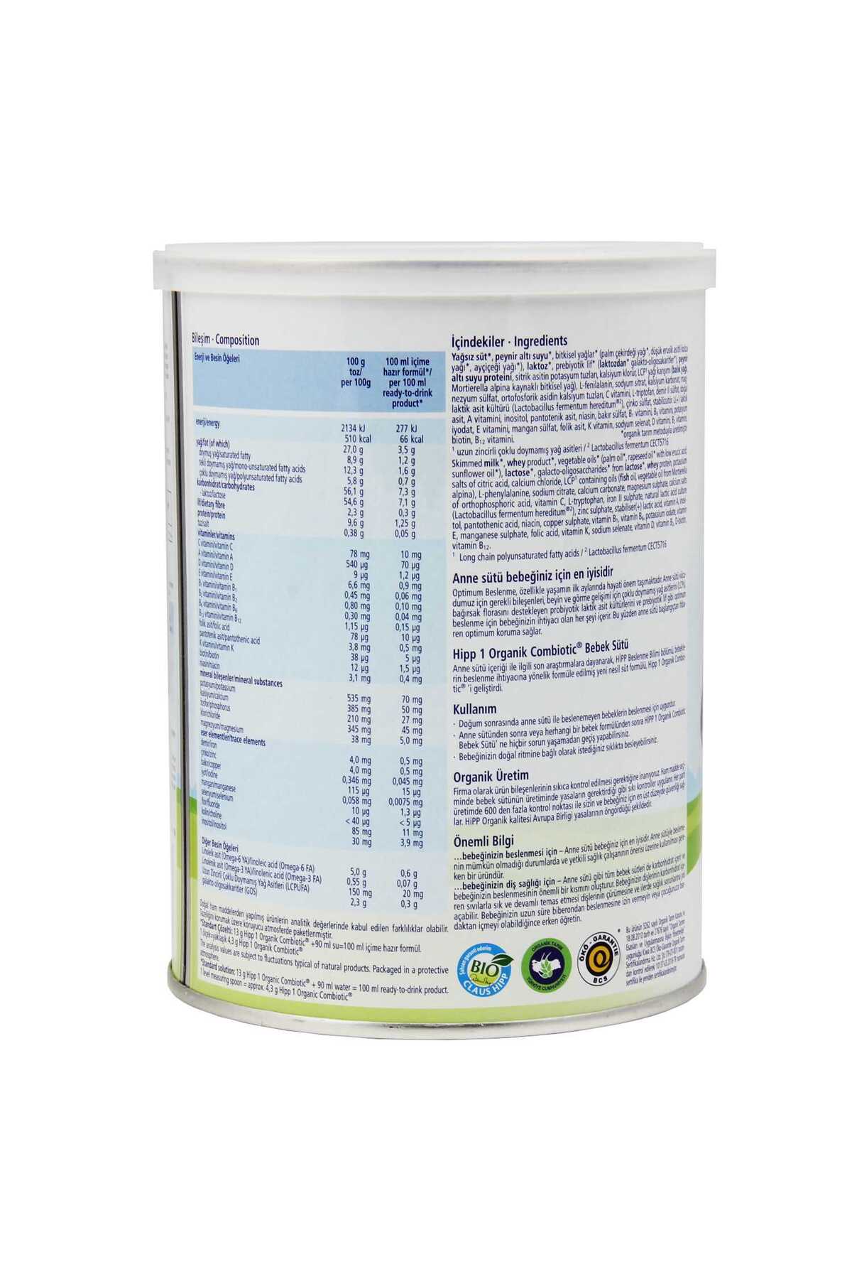 Hipp 1 Organik Combiotic Bebek Sütü 350 gr 12 Adet fotoğrafı 4 (önizleme)