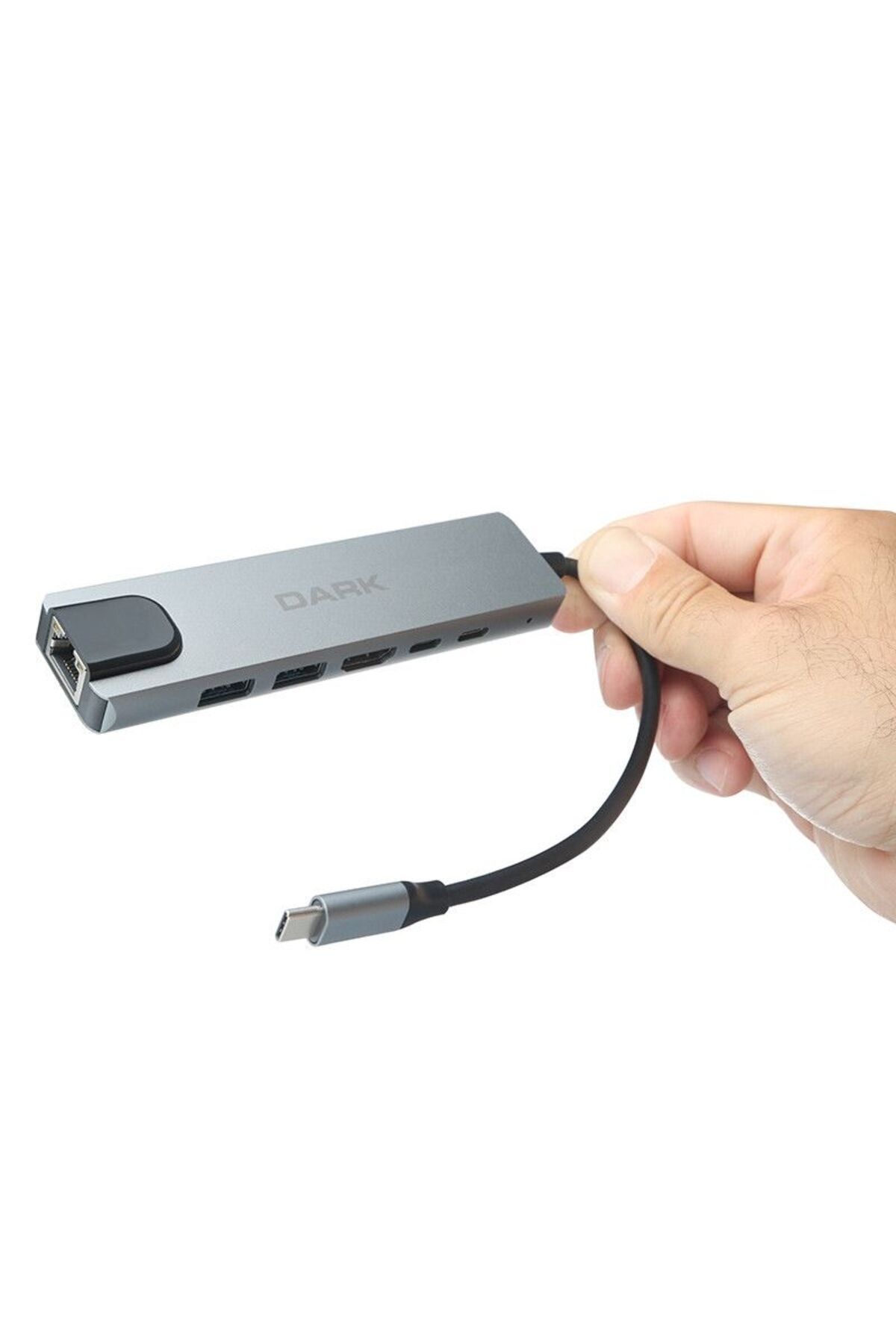 Dark-Dk-ac-u31x47 Type-c إلى Ethernet / HDMI / USB 3.0 - USB 2.0 / USB-c Pd 100w MacBook Pro/Air & لا 3