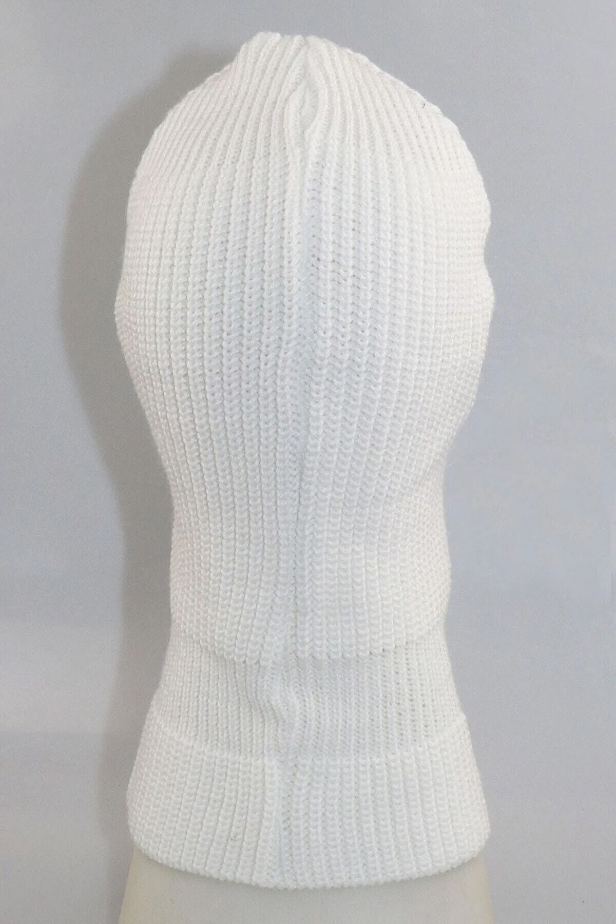 Belifanti Collection  Örme Unisex Kılıç Gözyaşı Nakışlı Kar Maskesi Beyaz - Görsel 4