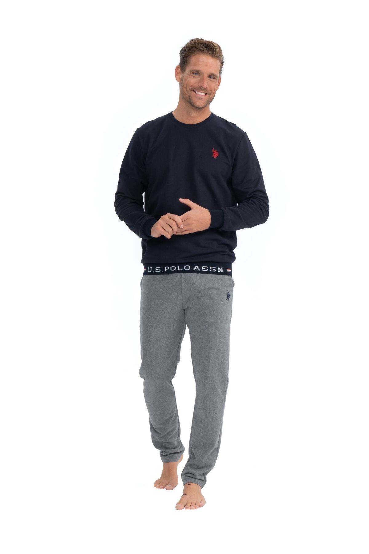 ست پیژامه و لباس خواب مردانه یقه گرد | یو اس پولو U.S. Polo Assn. 07400-1 TR - تصویر 2