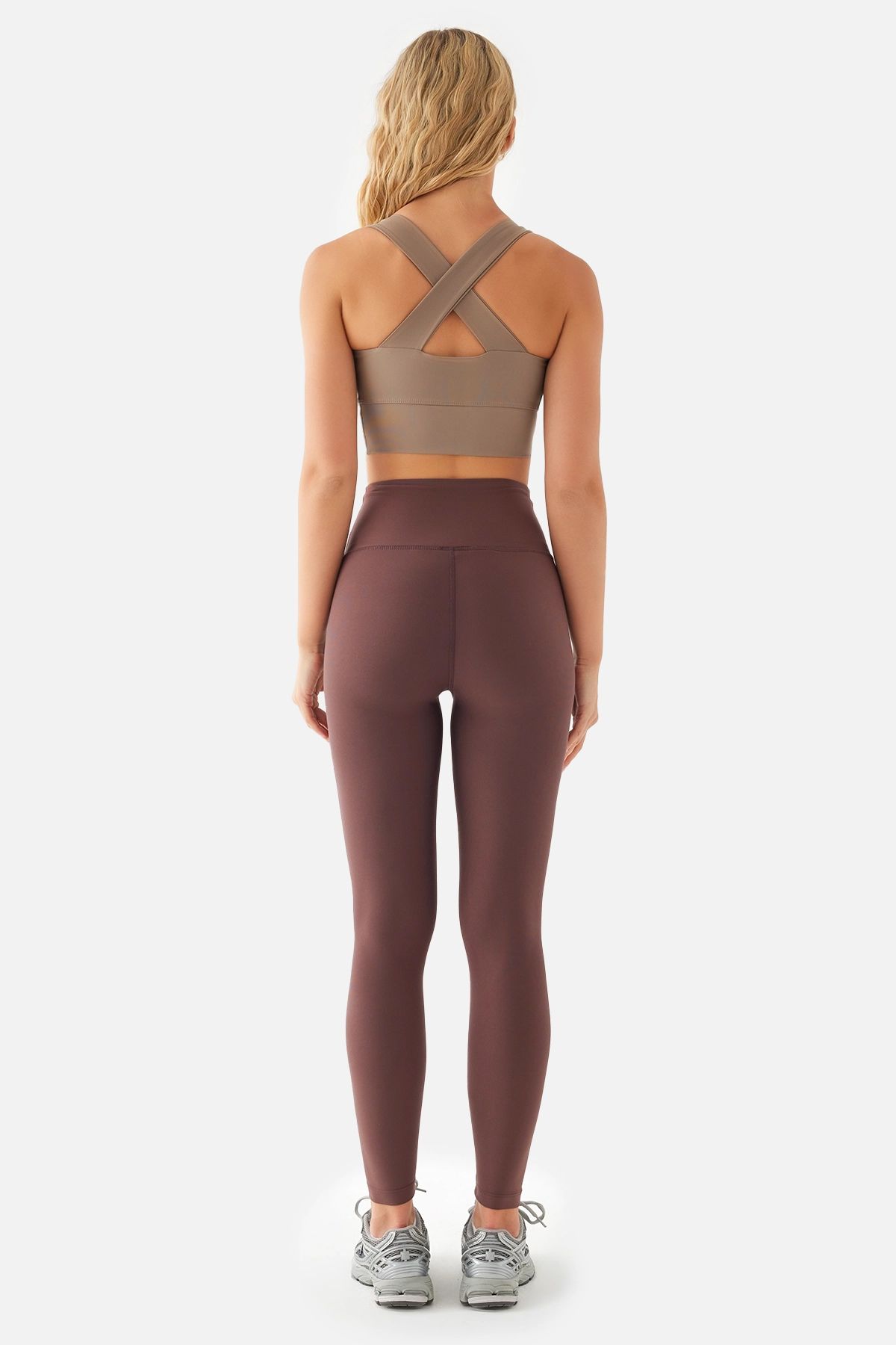 Superstacy-Anna Comfylux High Waist Biker Bitter Brown Sports Leggings 5