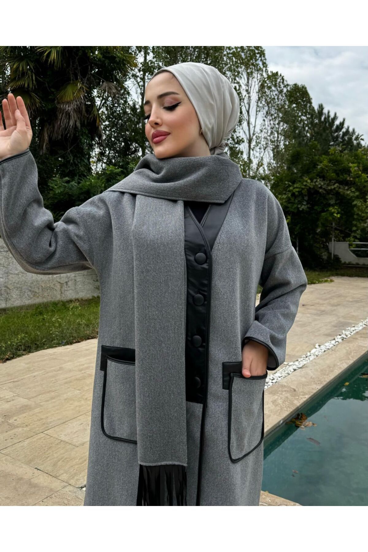 Vizyon Park-Cap & Abaya - Gray - Regular 2