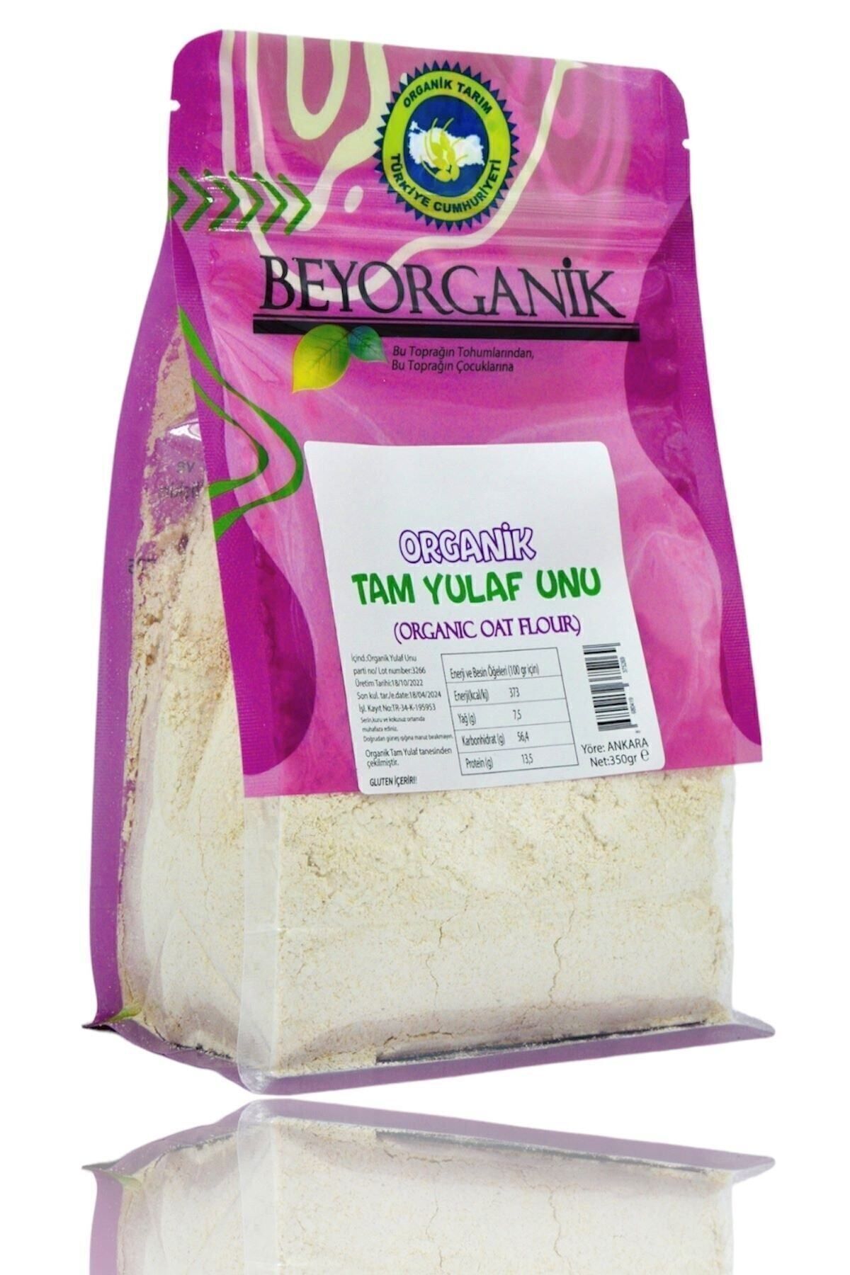 BEYORGANİK Organik Tam Yulaf Unu 350gr %100 Yerli Yulaf