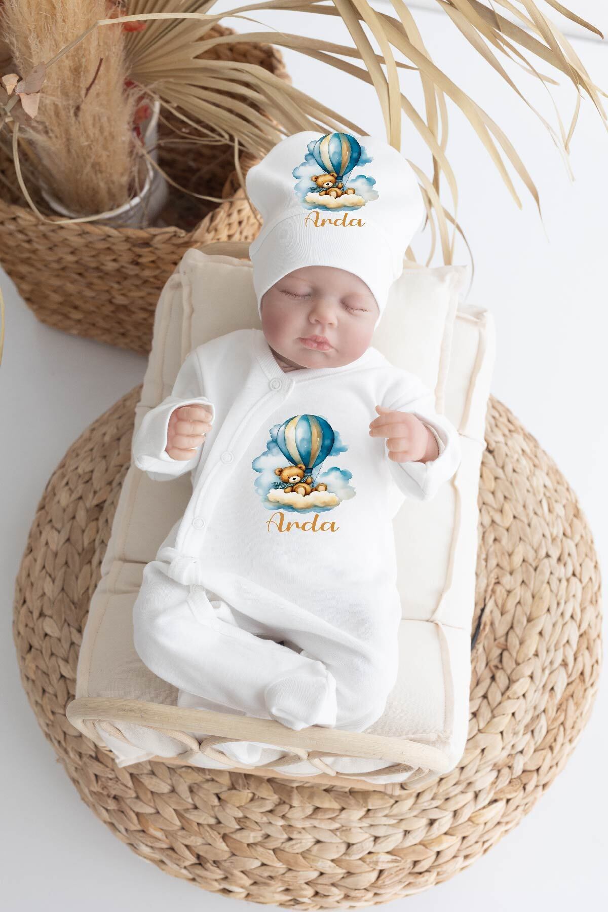 Bebe wini %100 Pamuk Baskılı 11’li İsimli Hastane Çıkışı MN24 UÇAN BALON fotoğrafı 2 (önizleme)