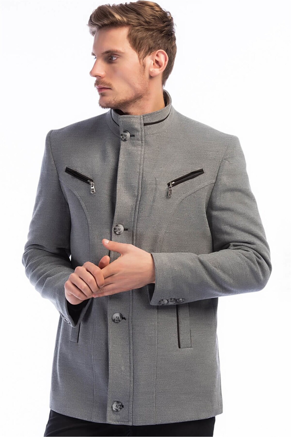 دوبری کاپشن مردانه K7126 - خاکستری