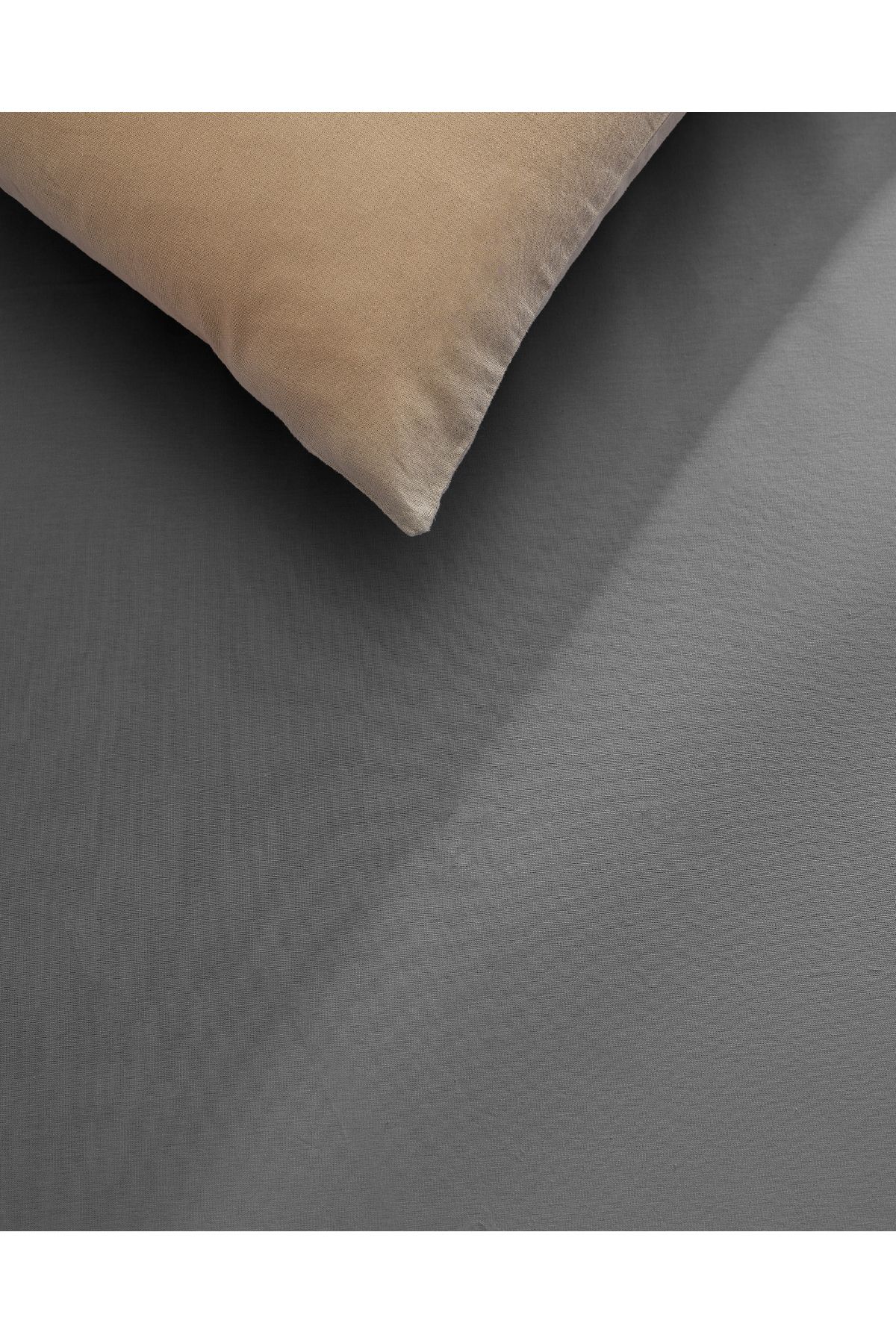 Madame Coco-Manon Double - 100% Cotton Ranforce Anthracite Sheet, Non-Elastic 2