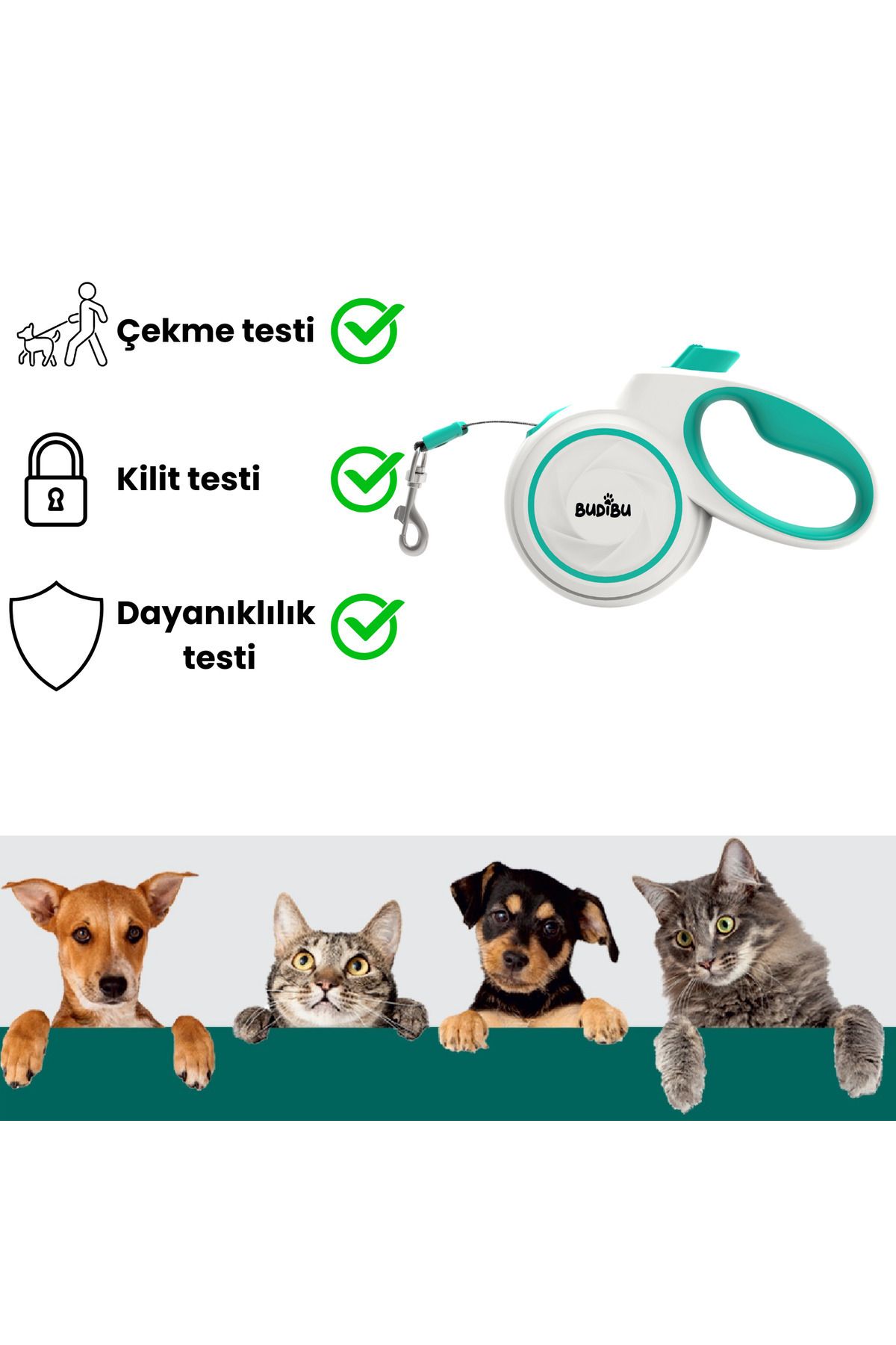 BUDİBU-5 Meters Retractable Cat Dog Walking Collar with Roller - XS / S / m 4