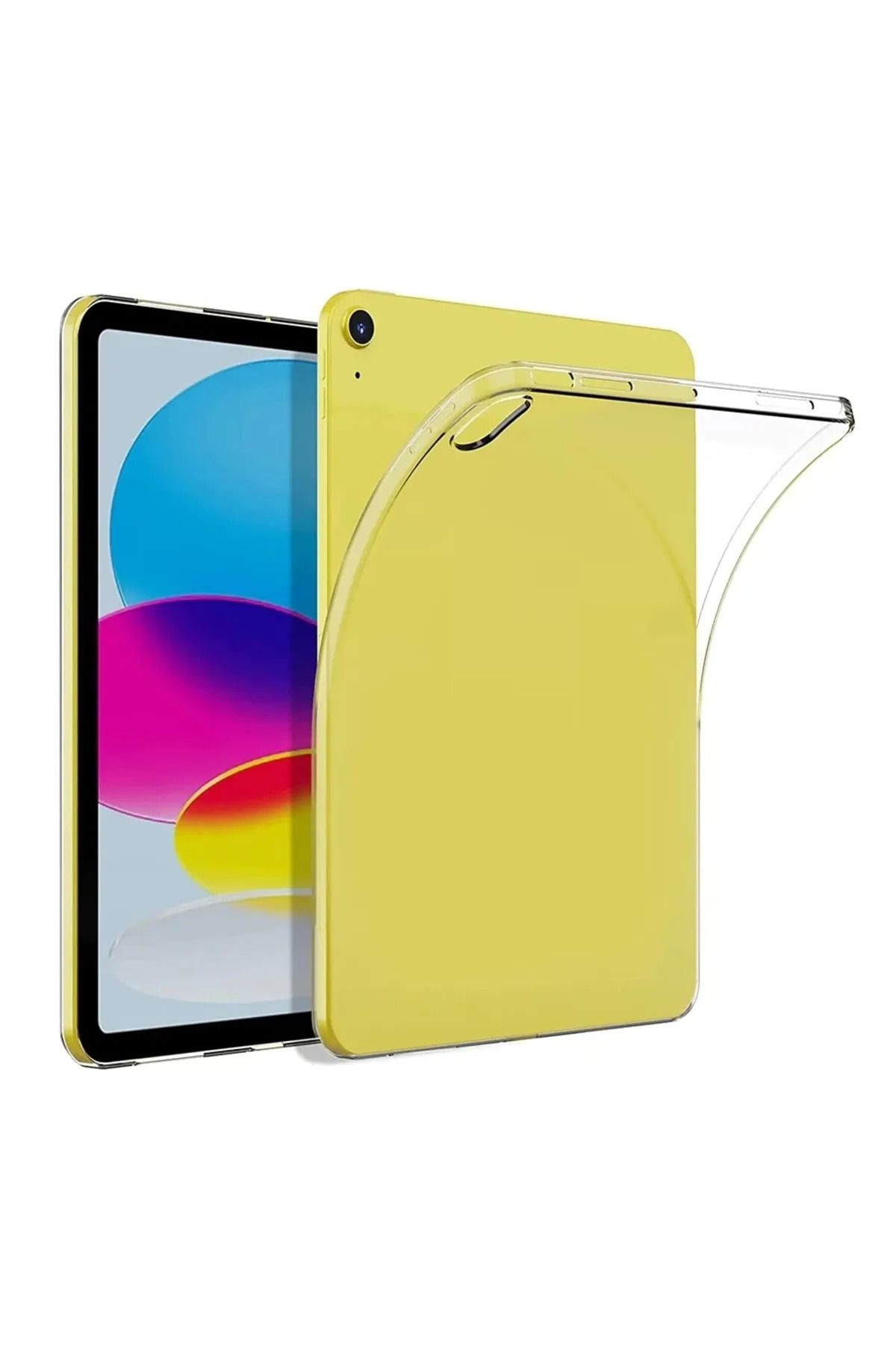 Fibaks Ipad 10. Nesil 10.9 2022 Kılıf Ultra Ince Esnek Renksiz Şeffaf Silikon Tablet Kapak Kilifi