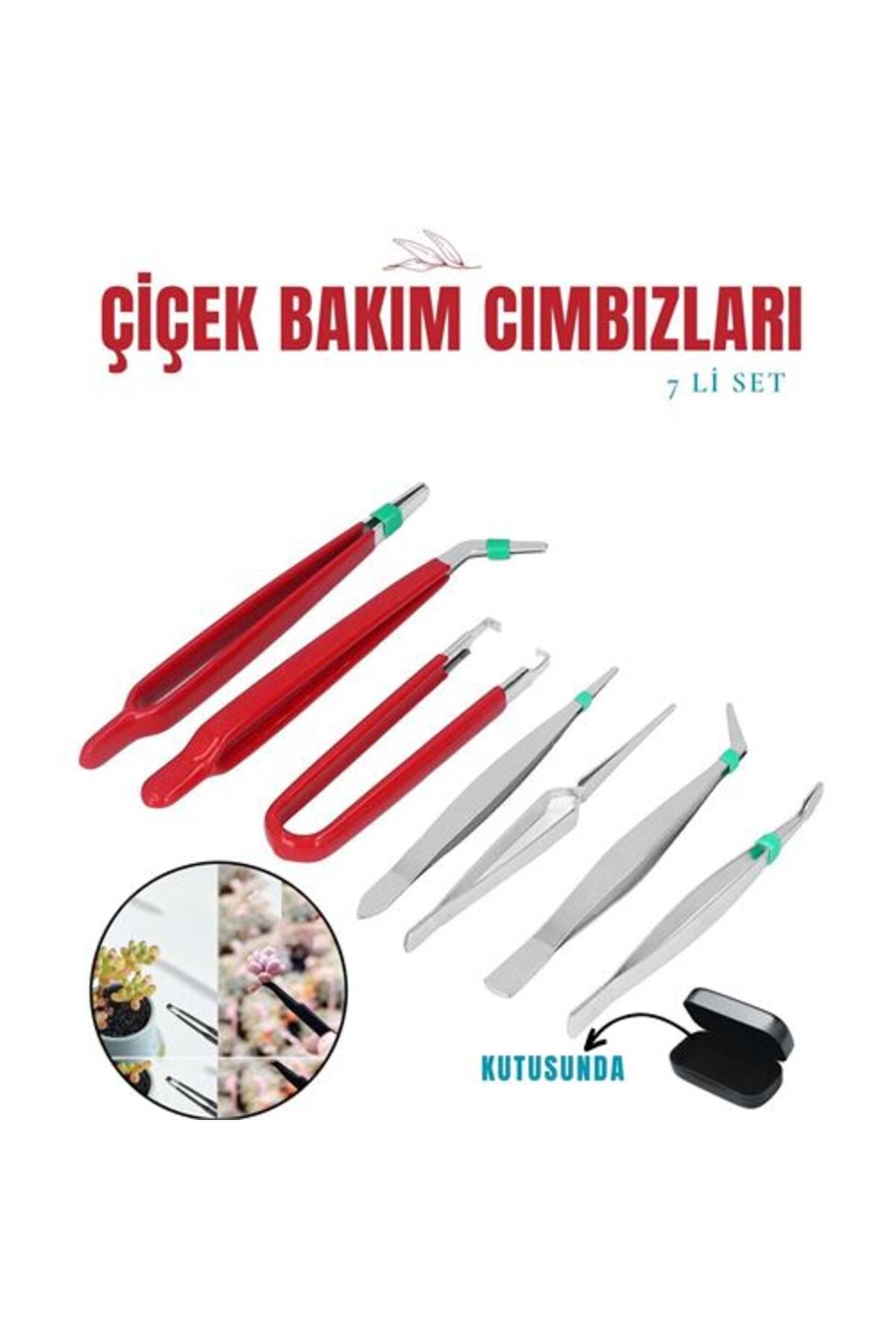 Ladesmedya ModaCar Çiçek Bakım Kutulu Cımbız Seti