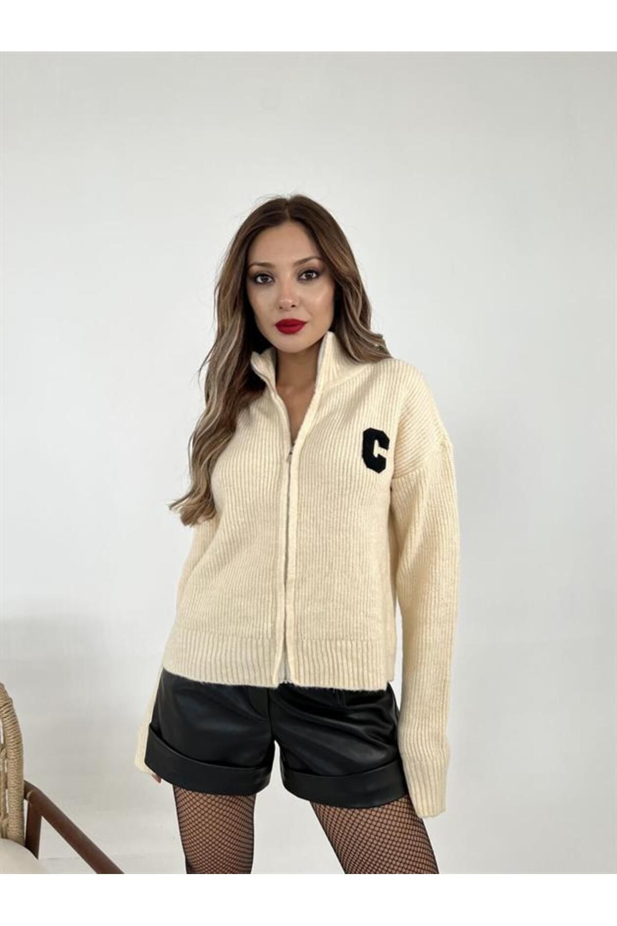 PİNK STAR 3907 TRİKO ŞARDONLU ARMALI HIRKA-KREM