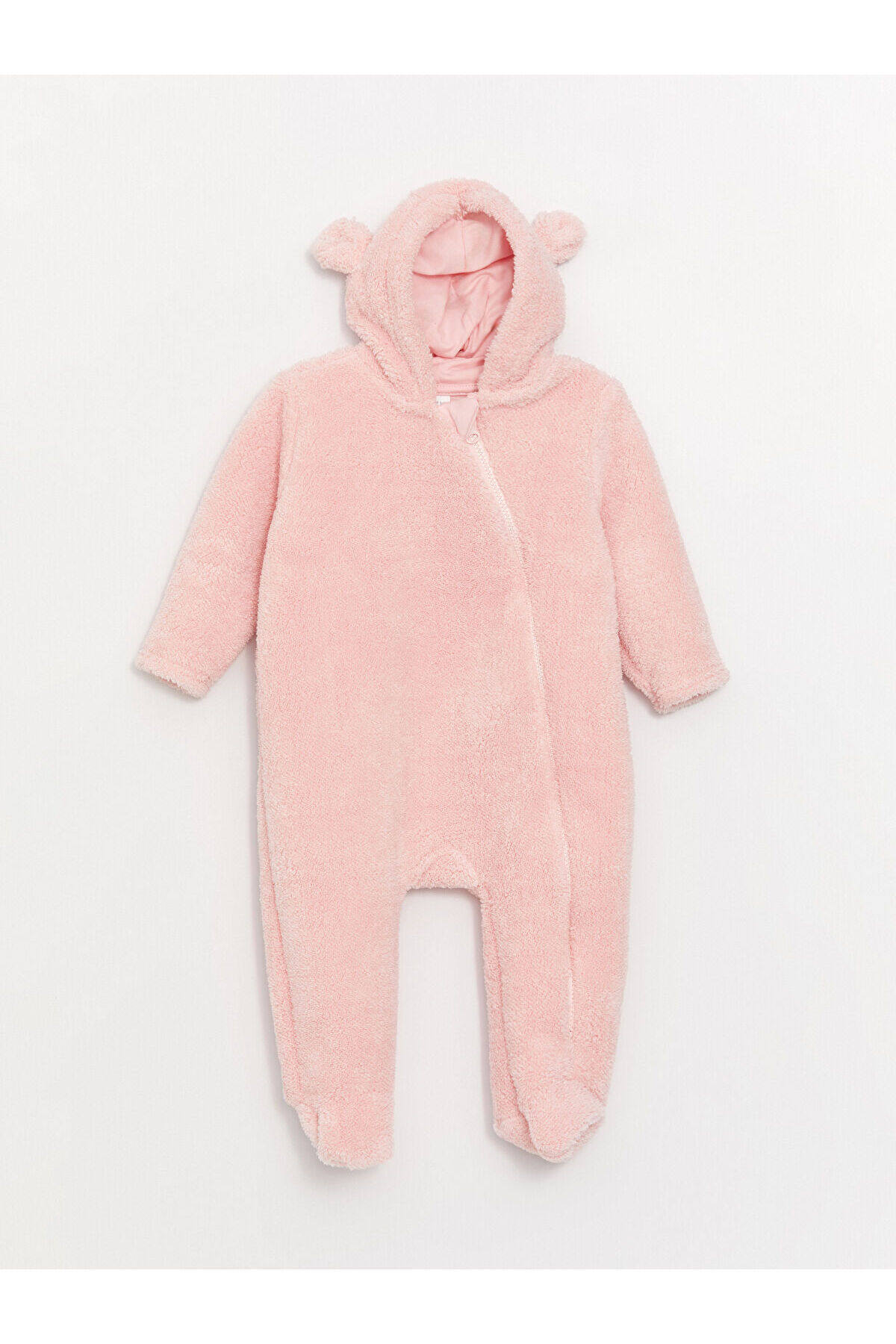 LC Waikiki-Lcwk Baby-Mädchen-Plüschoverall mit Kapuze und langen Ärmeln 1
