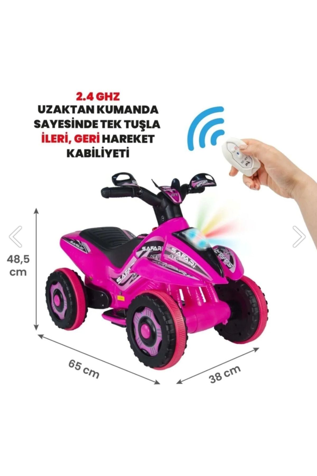 cenfa3d Pembe Uzaktan Kumandalı Akülü Atv 6V