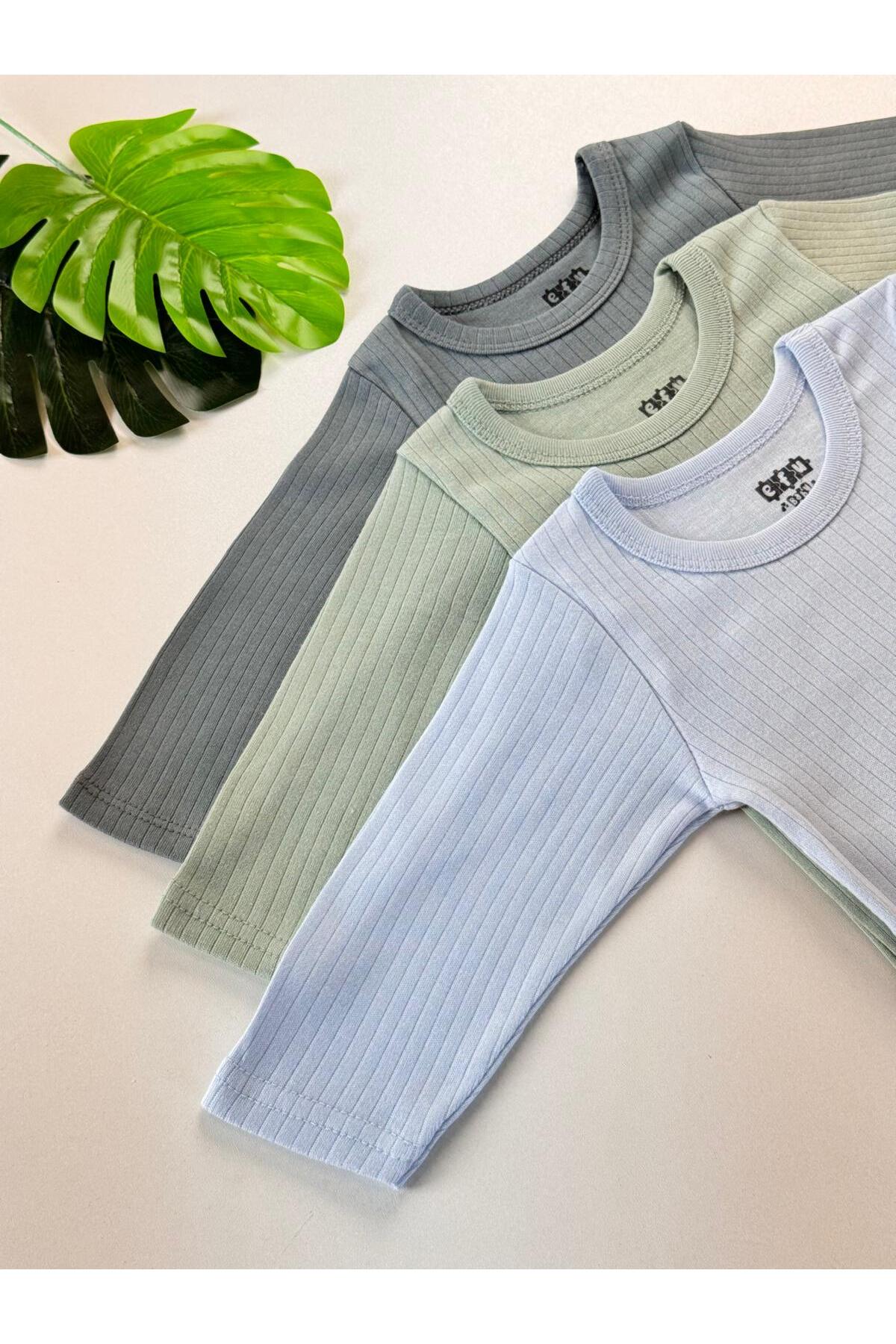 EFU BABY 3'lü Unisex Pamuklu Raporlu Bebek Basic Body Zıbınlı Pantolon Takım fotoğrafı 5 (önizleme)