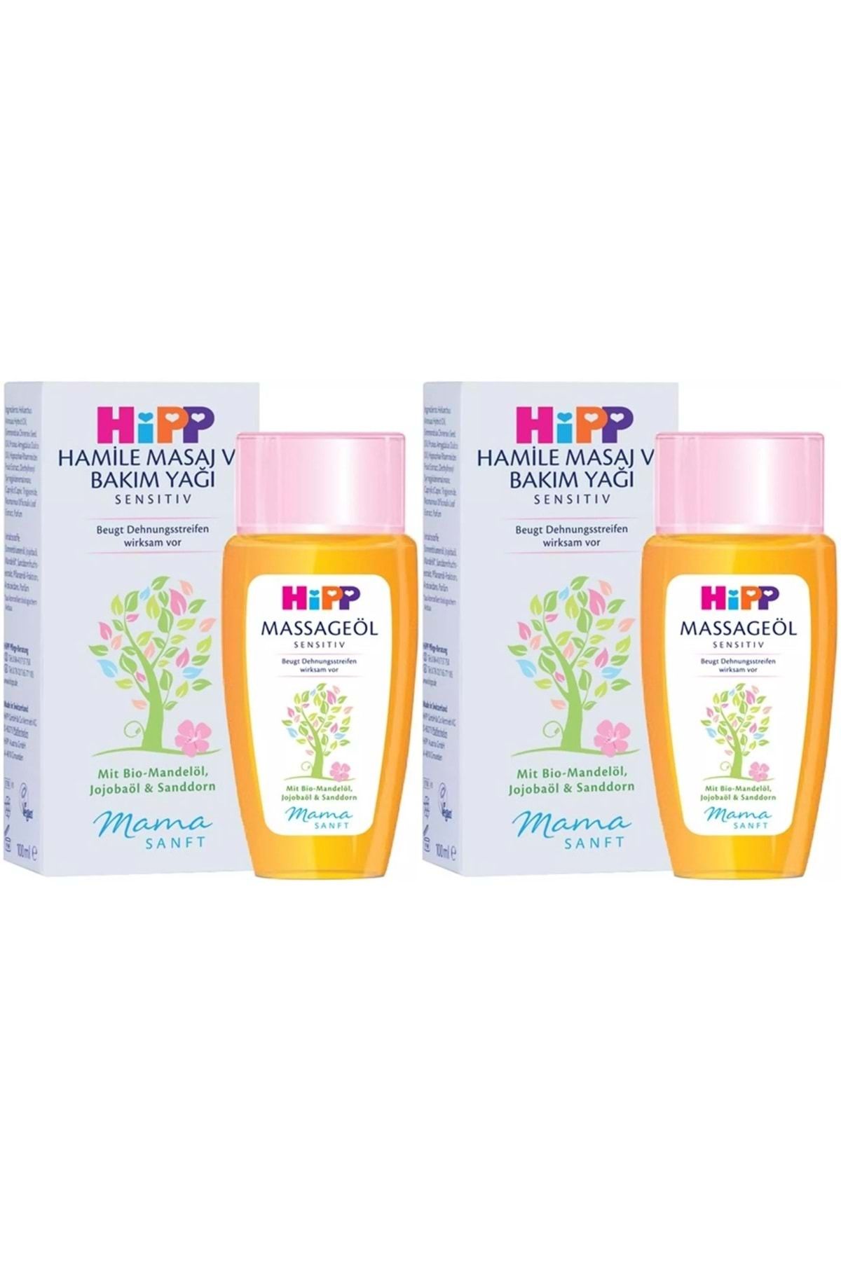 Hipp Mamasanft Hamile Masaj ve Bakım Yağı Sensıtıv 100ML (2 Li Set)