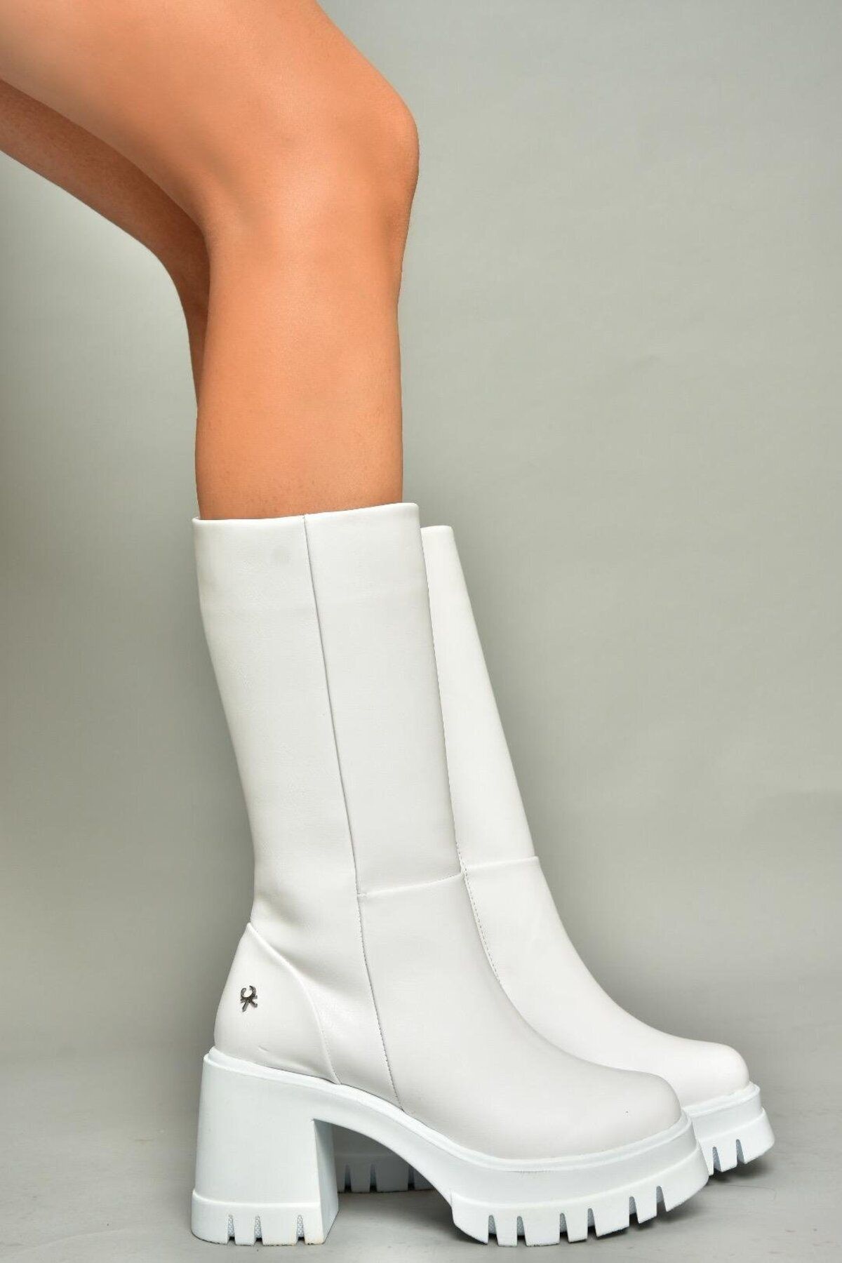 Fox Shoes-Weißer dicker Absatz - T 973790109   Damenstiefel 2