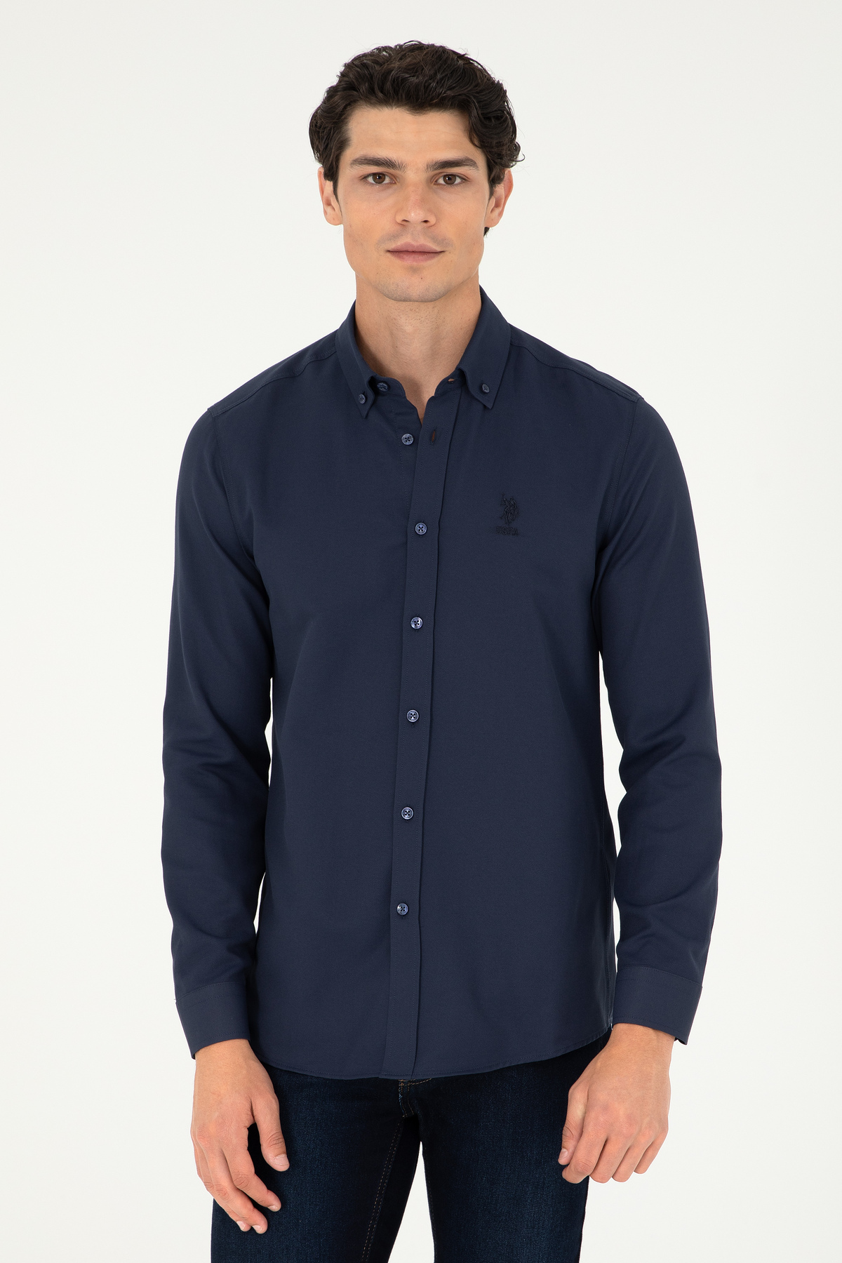 U.S. Polo Assn. Erkek Lacivert Uzun Kollu Basic Gömlek 50295897-VR033 — سرمه‌ای 1053870