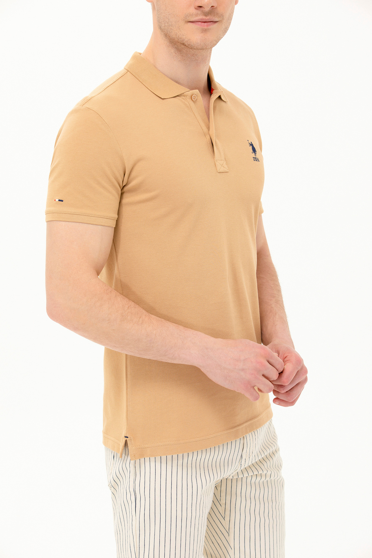 تیشرت پولو یقهدار مردانه شتری U.S. Polo Assn. مدل 50263238-VR015 — 6