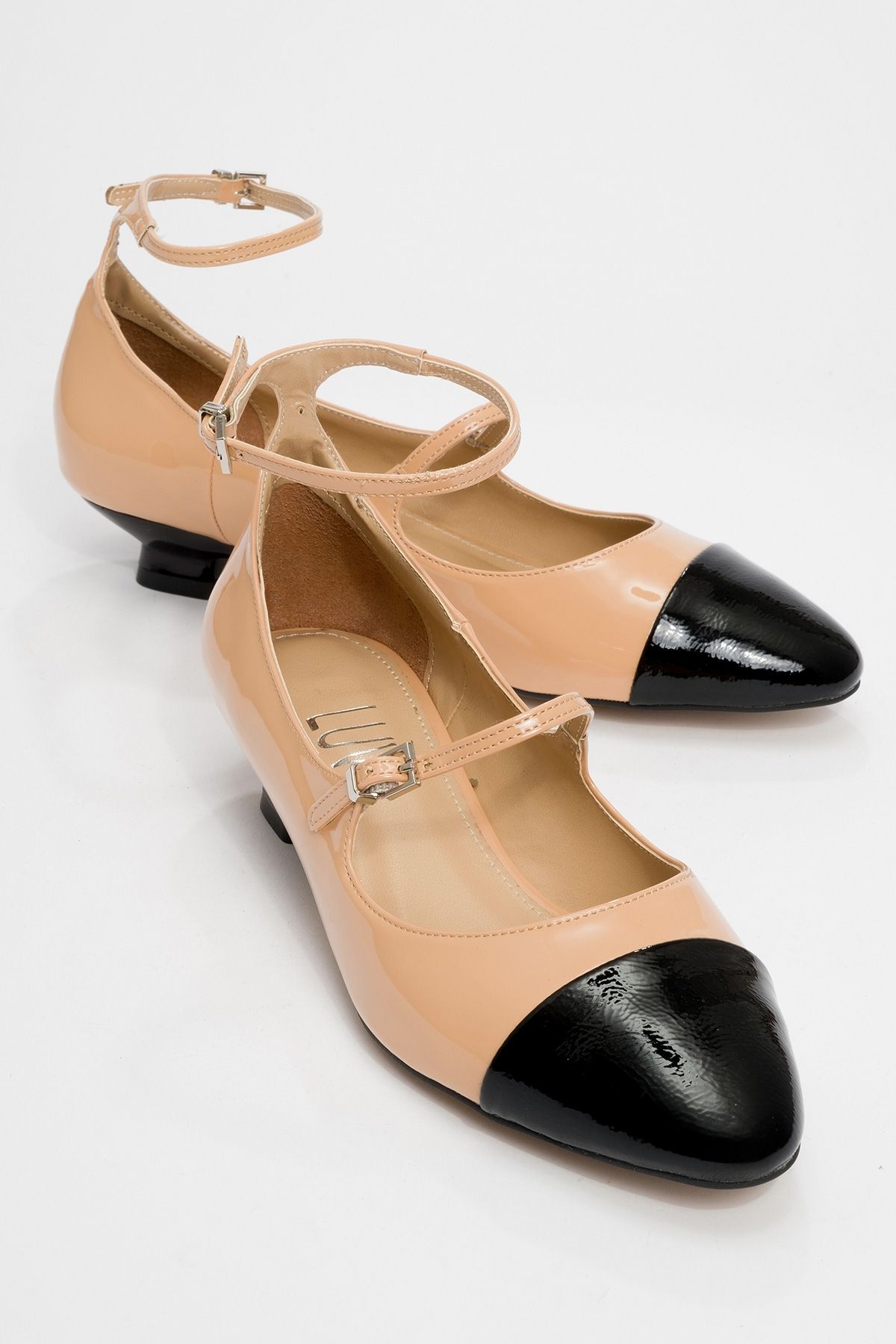 کفش های پاشنه پایین زنانه چرم مشکی مشکی USTER luvishoes
