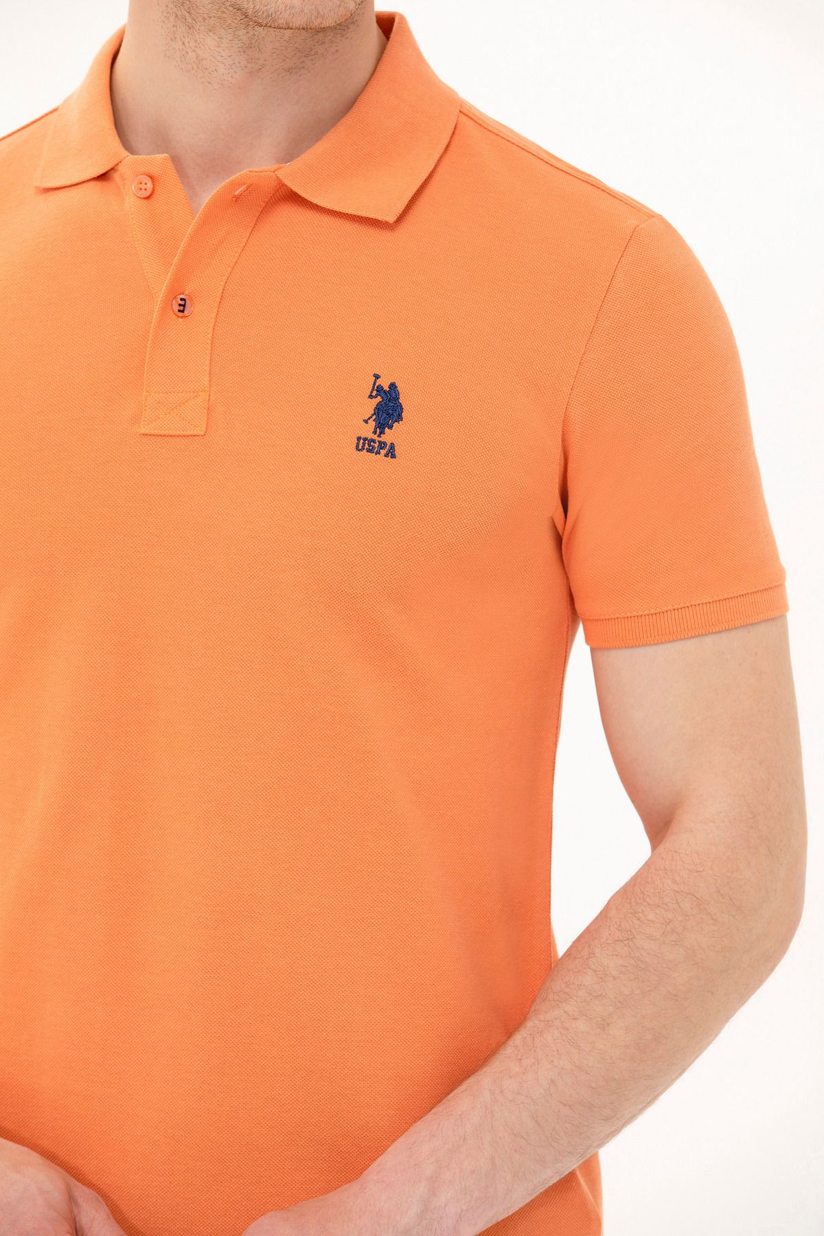 تی شرت یقه پولو قرمز مردانه کاشی YAKA U.S. Polo Assn.
