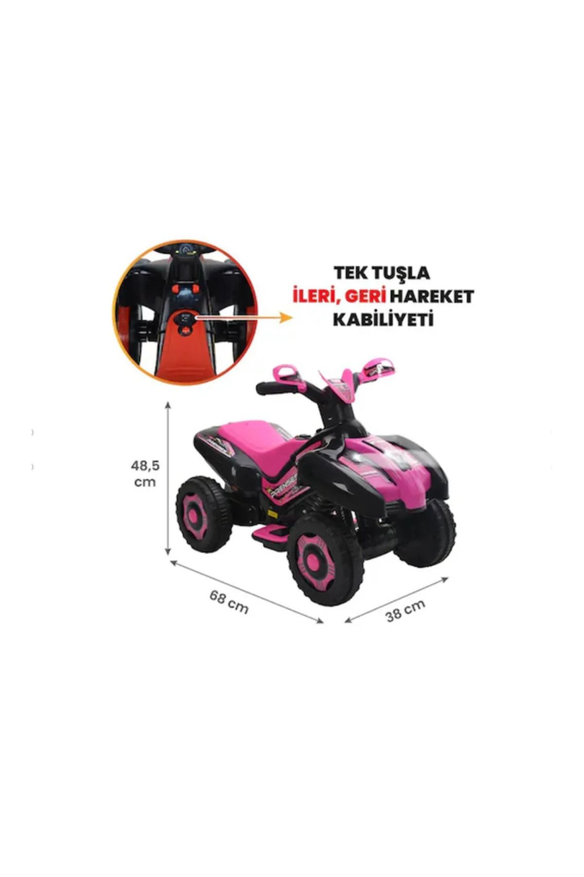 cenfa3d Pembe Akülü Atv 6v Safari