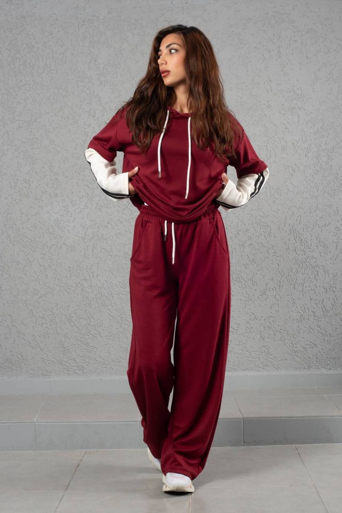 Borceelle-Red Comfortable Tracksuit Set - Bottom and Top Set 3
