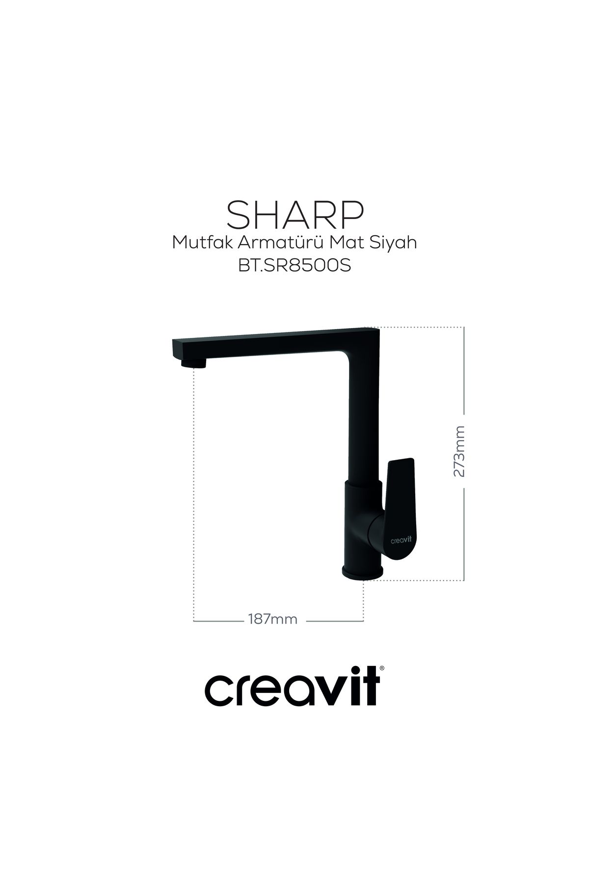 Creavit-Matte Black Sharp Kitchen Luminaire 3