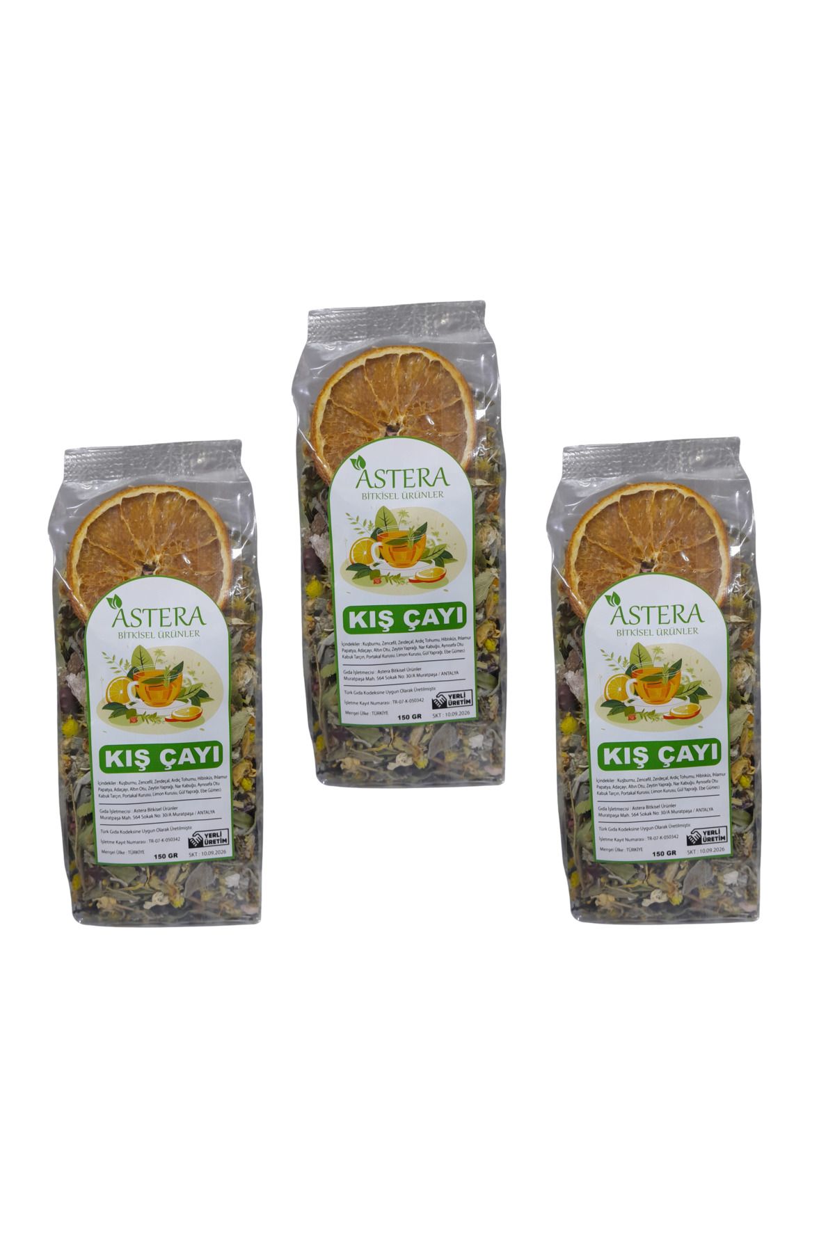 ASTERA 3 Adet * Kış Çayı Lüx 150 Gr ( Yeni Mahsül Üretim )