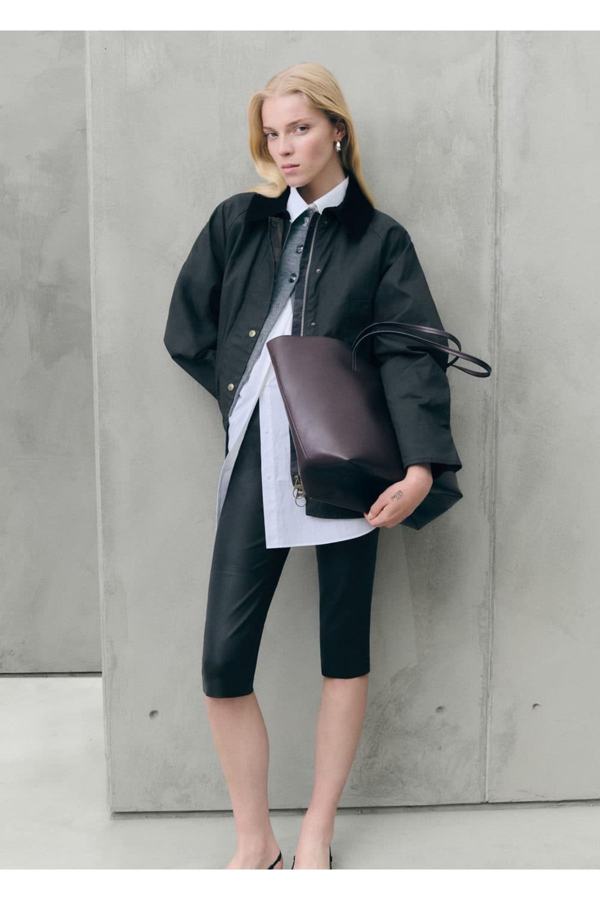 MANGO Woman-Krátká vosková parka 8