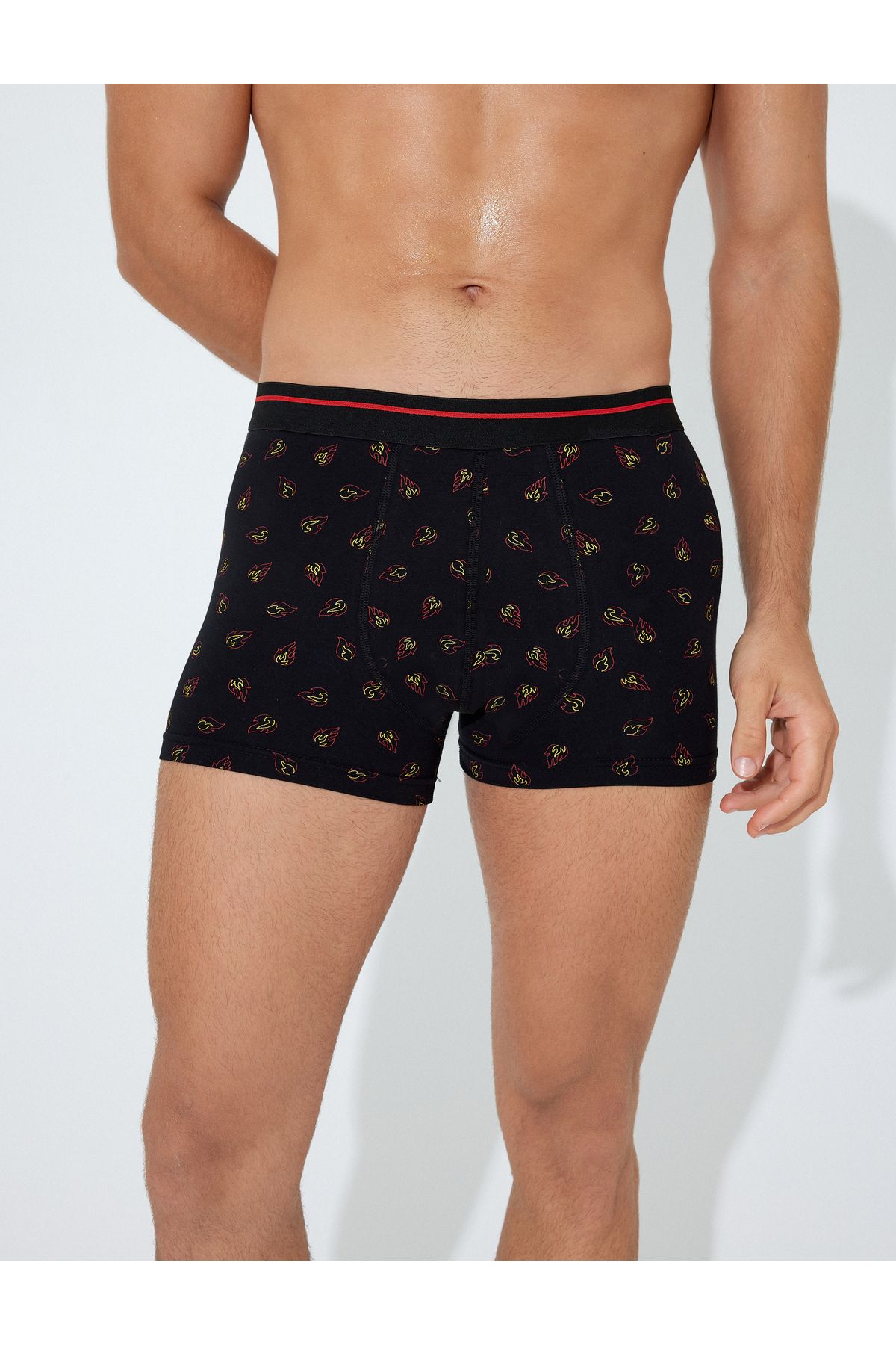 Koton-Minimal Patterned - Rubber Waist 3-Piece Boxer Set, Multicolored 2