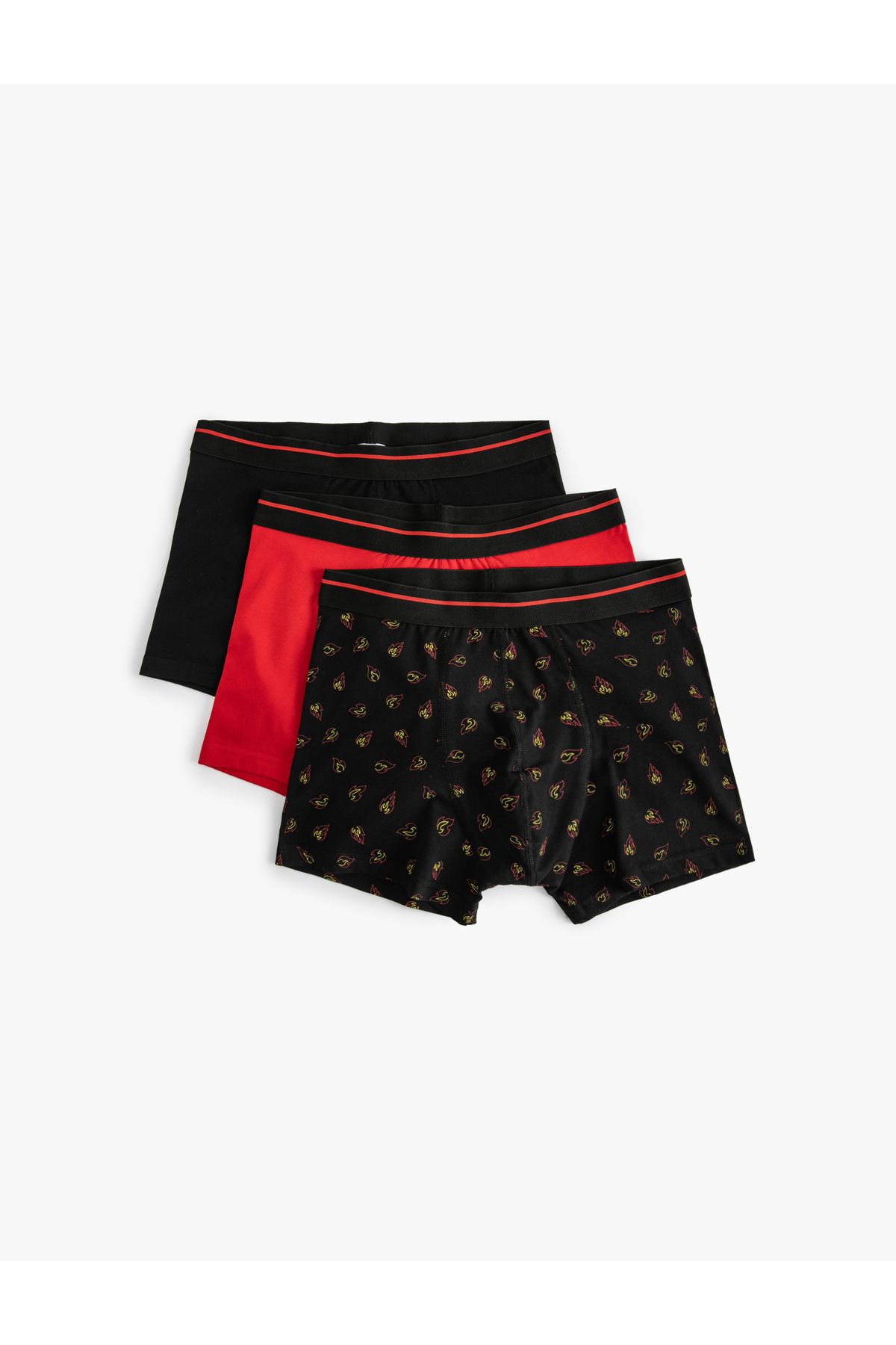 Koton-Minimal Patterned - Rubber Waist 3-Piece Boxer Set, Multicolored 6