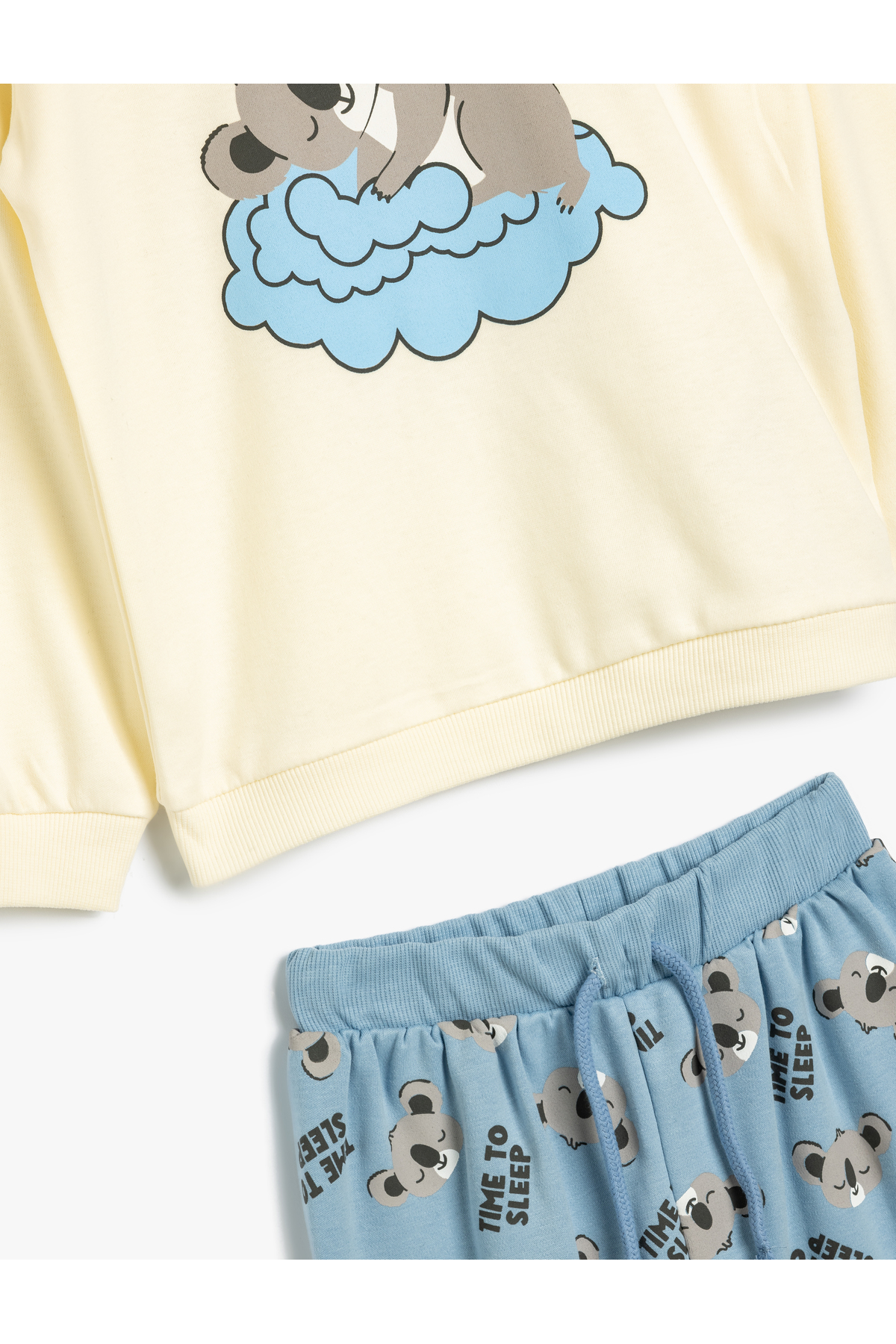 Koton Pijama Takımı Koala Baskılı Uzun Kollu Bisiklet Yaka Pamuklu fotoğrafı 3 (önizleme)