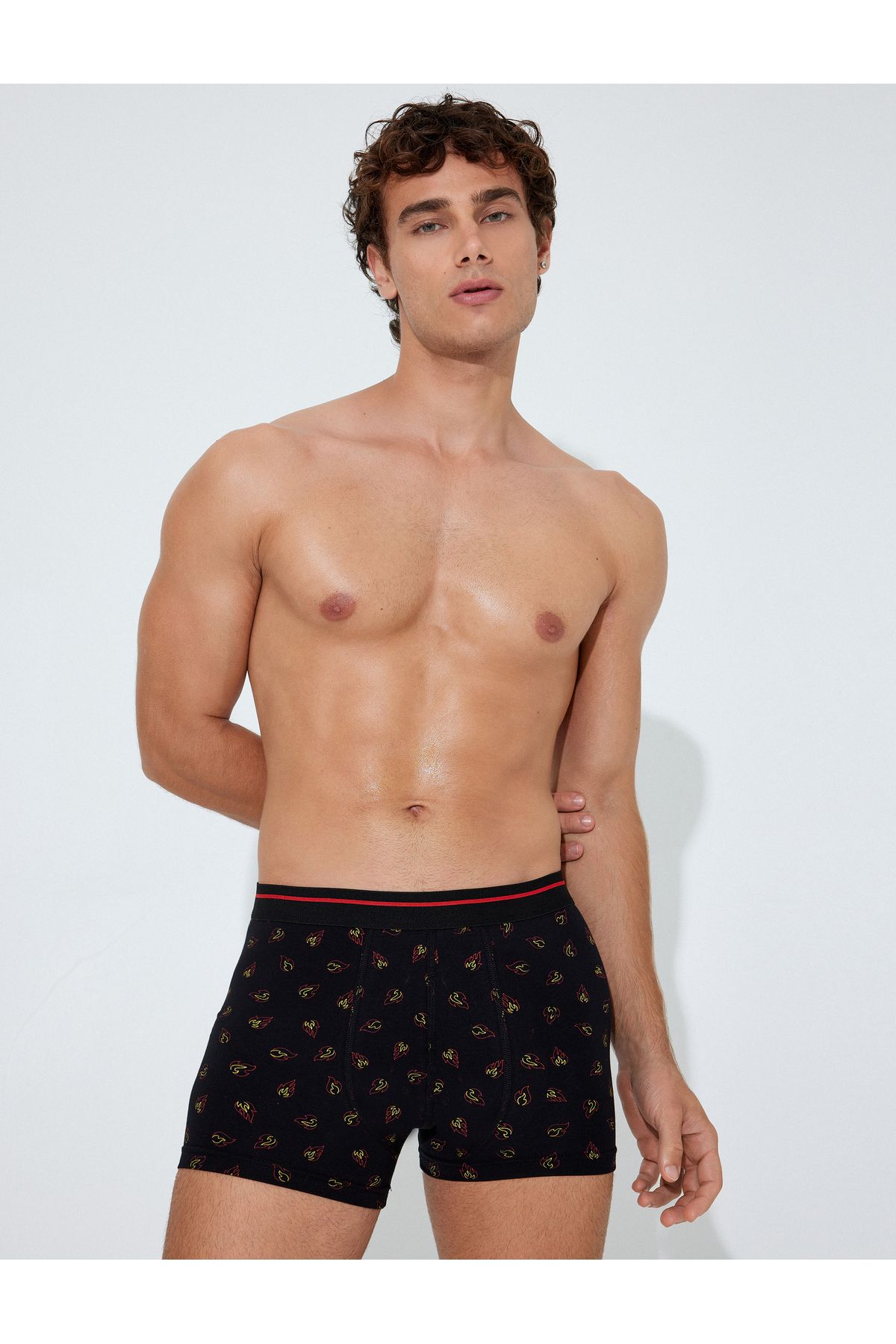 Koton-Minimal Patterned - Rubber Waist 3-Piece Boxer Set, Multicolored 1