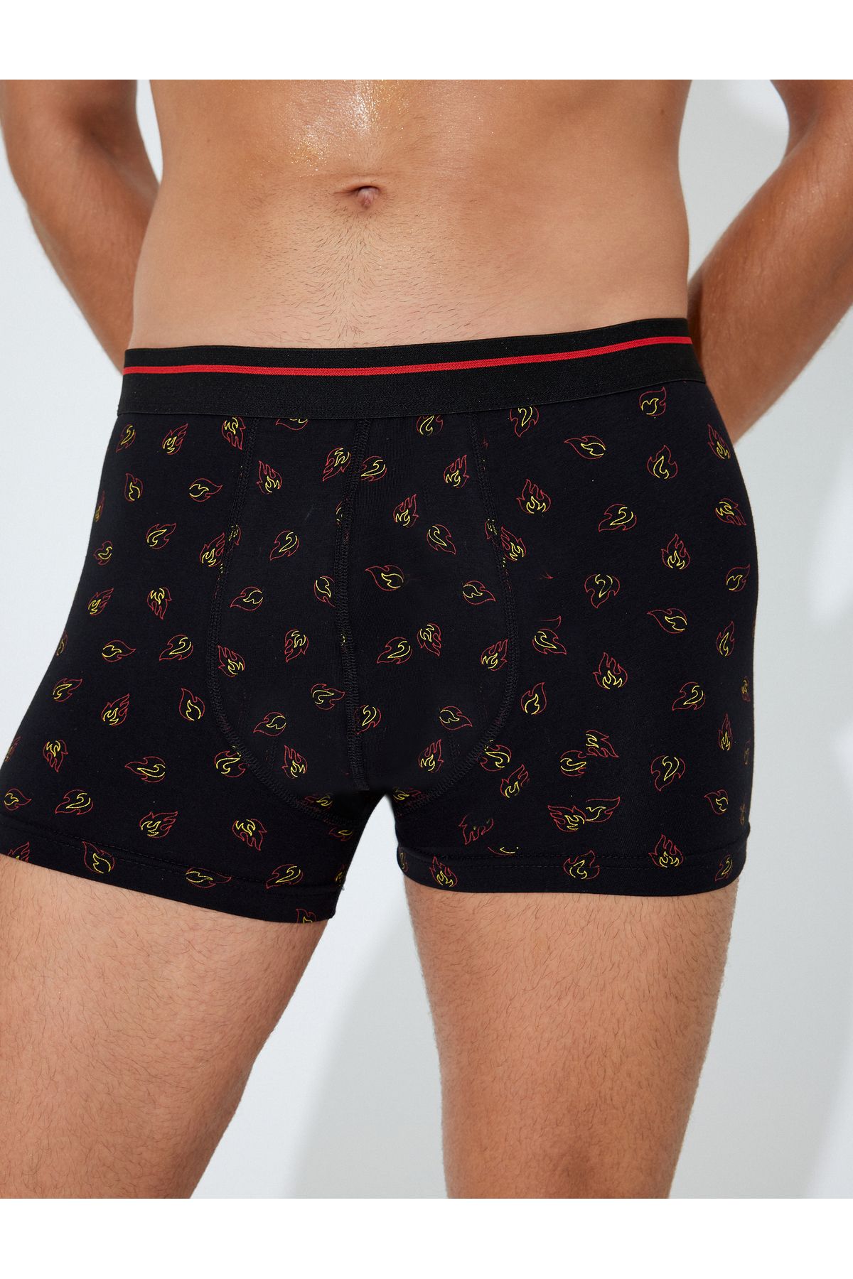 Koton-Minimal Patterned - Rubber Waist 3-Piece Boxer Set, Multicolored 4