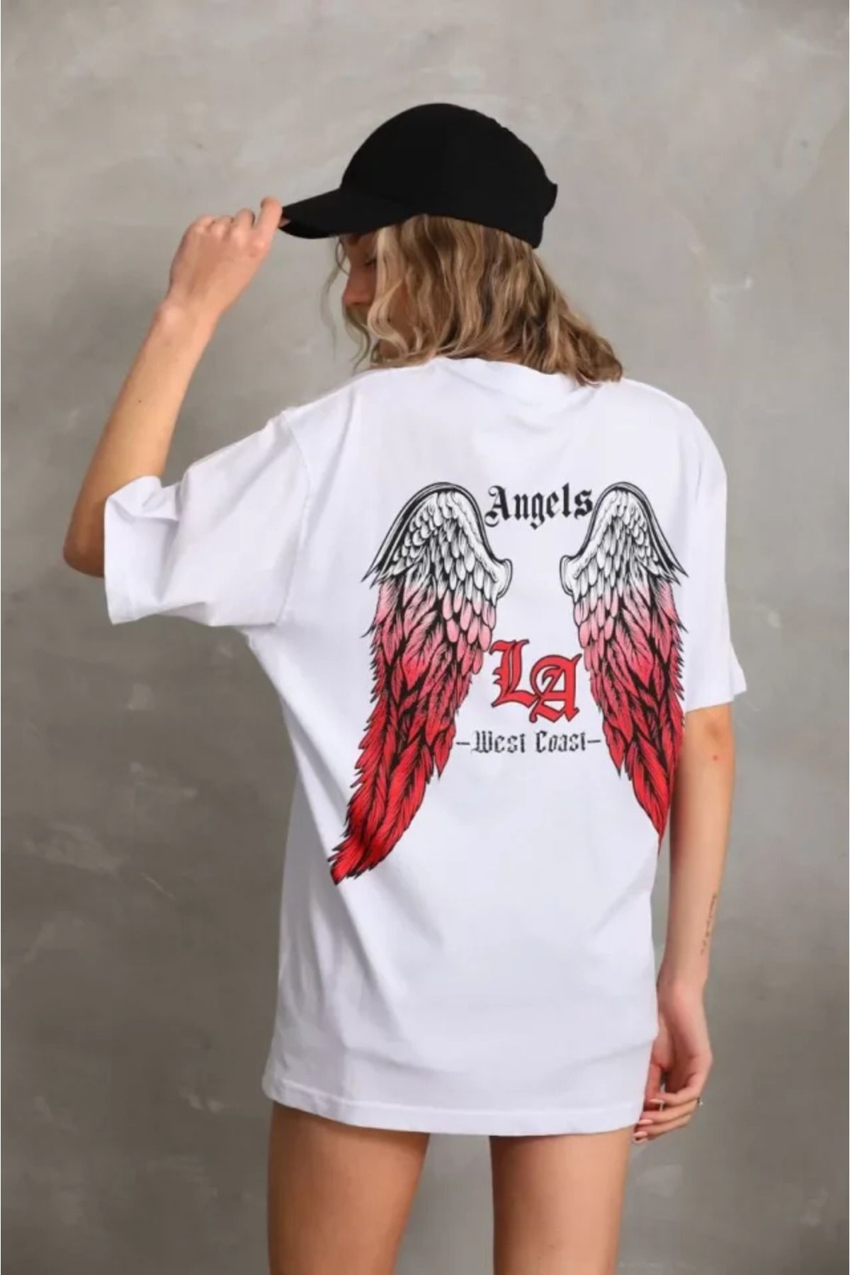 Albayrak Unisex Baskılı Oversize T-Shirt - Beyaz