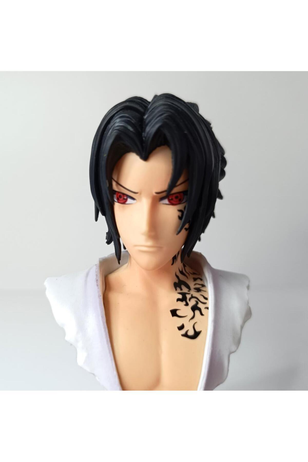 Hd Marketim-Anime Naruto Sasuke Uchiha Bust Action Figure Toy Figurine 14cm 2
