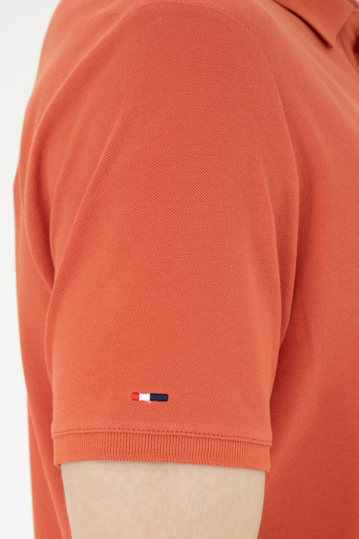 تی شرت یقه پولو نارنجی مردانه اصلی پودر U.S. Polo Assn.