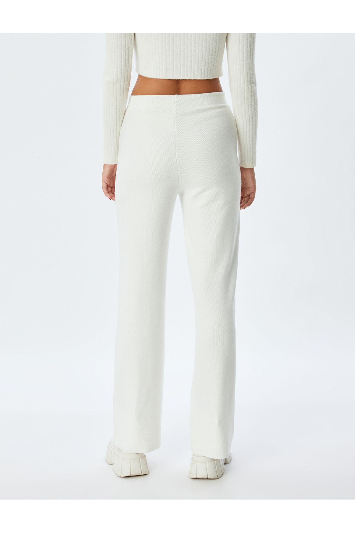 Koton-Soft Textured Corduroy Sweatpants - Straight Leg 4