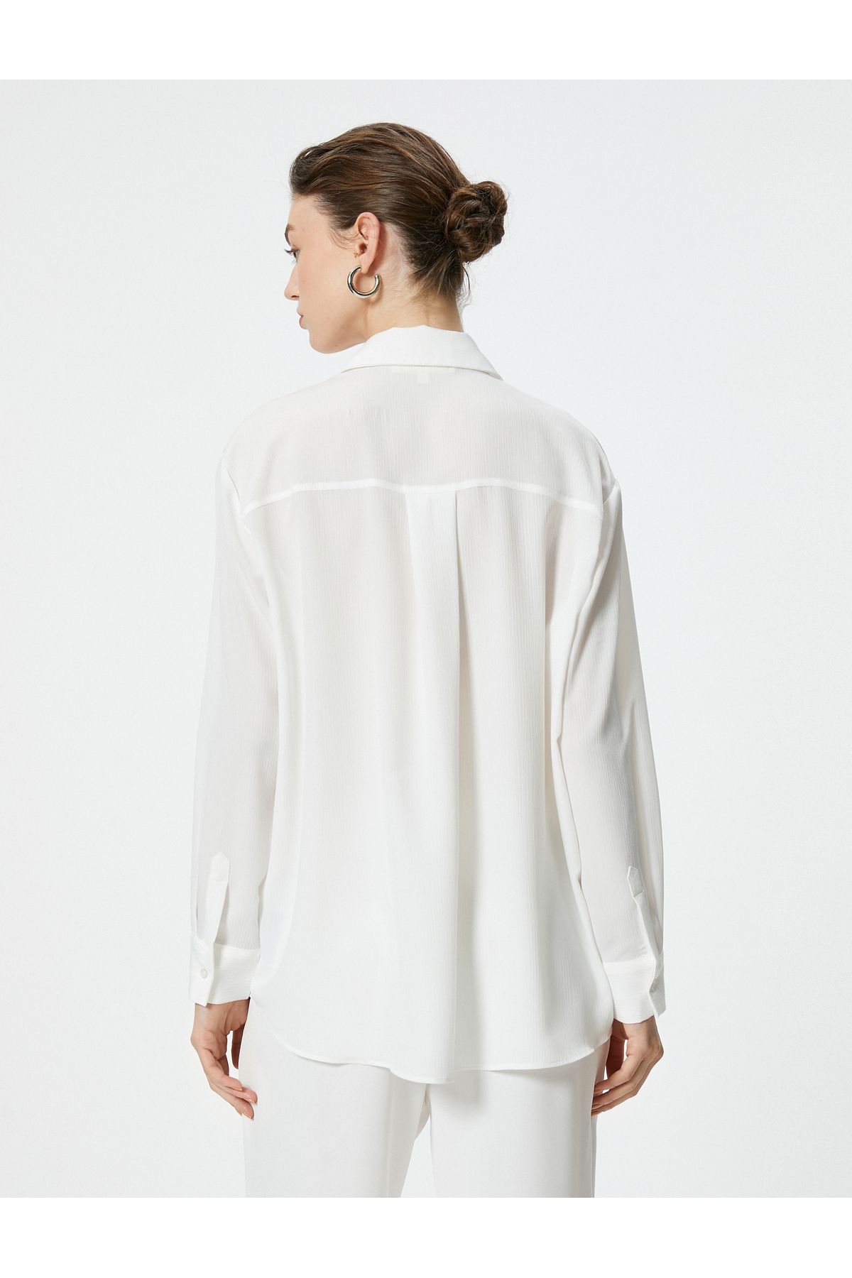 Koton-Textured Long Sleeve Classic Collar Shirt 4