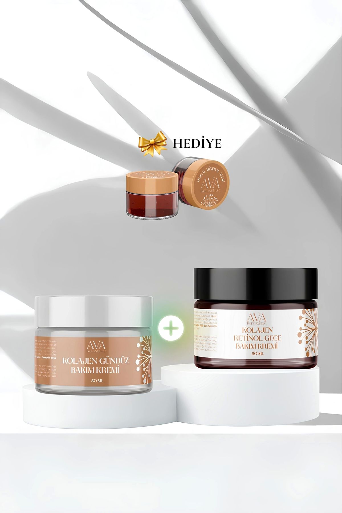 AvA Bio Cosmetics-AvA Collagen Peptide and Hyaluronic Acid - Retinol Natural Care Set 2