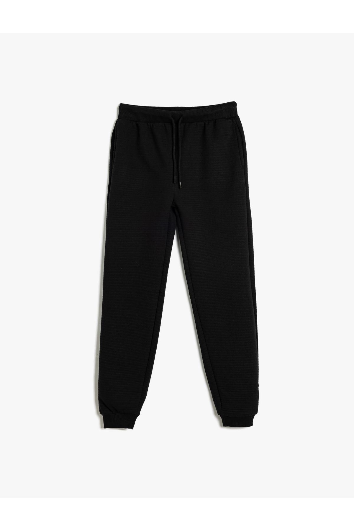Koton-Textured Basic Jogger Sweatpants - Elastic Waist Pocket 1