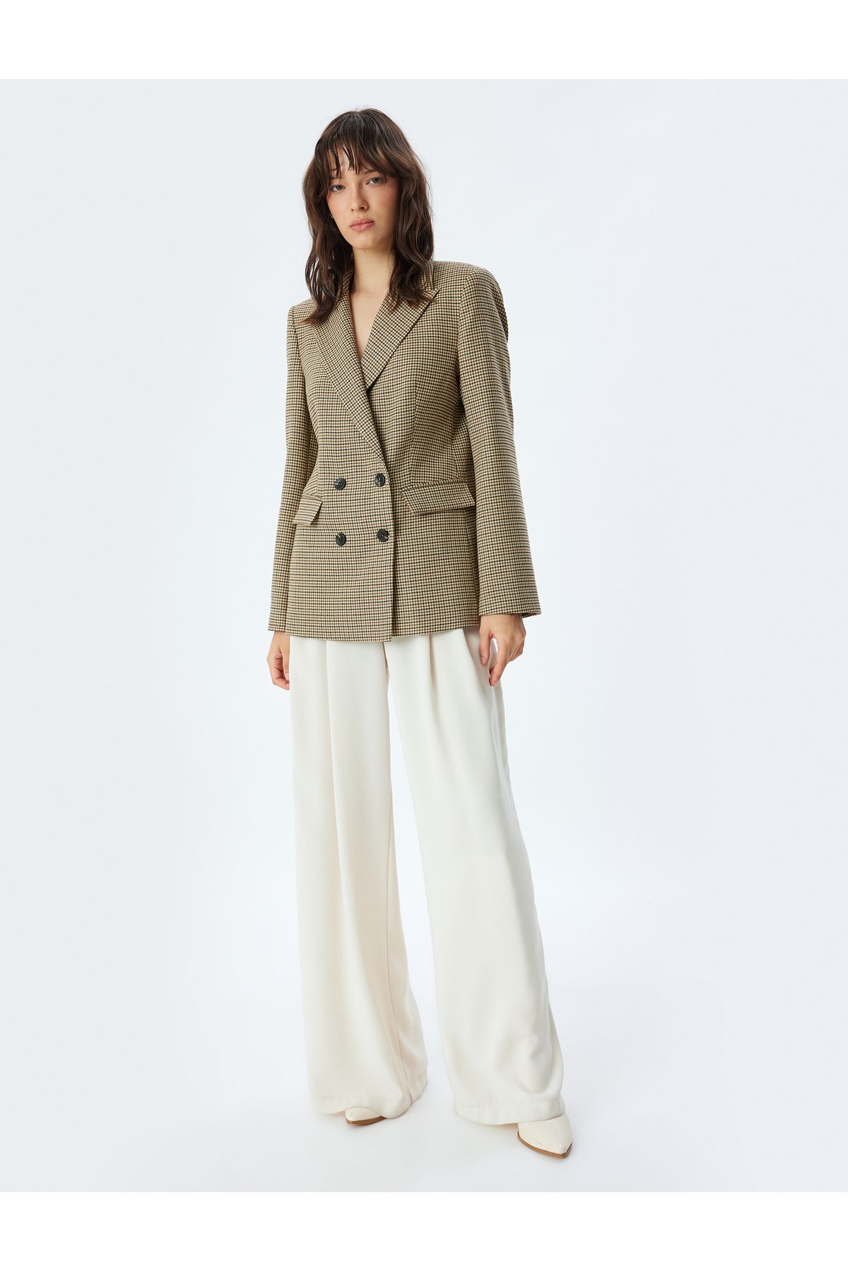 Koton-Double Pocket Double Breasted Blazer Jacket with Flap - Regular Fit 2