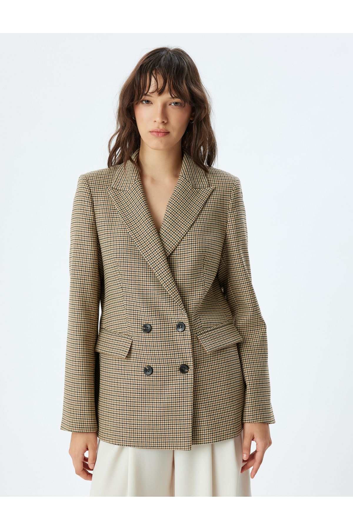 Koton-Double Pocket Double Breasted Blazer Jacket with Flap - Regular Fit 3