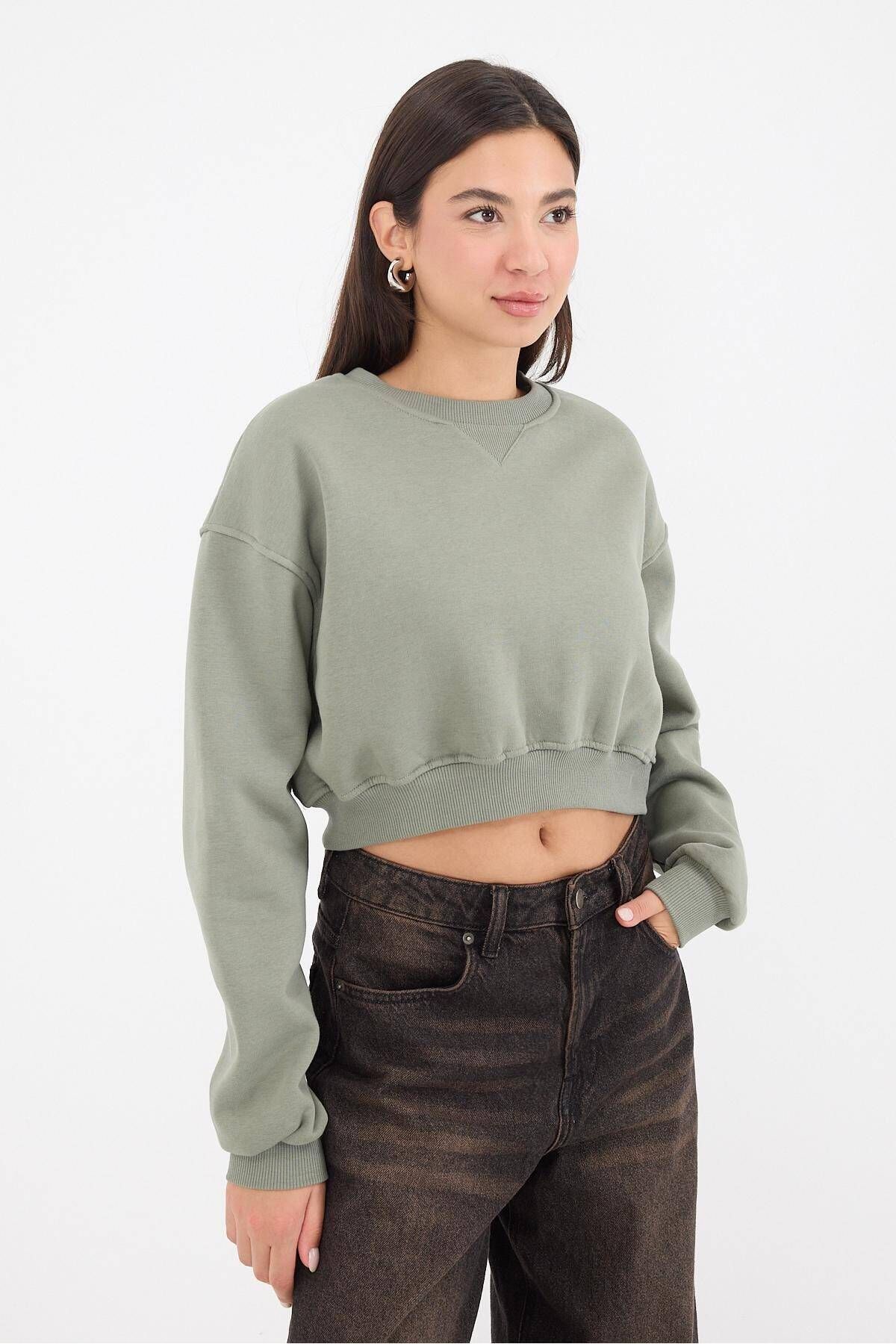 Addax-Mikina Crew Neck Raised Crop S11078-L11 2